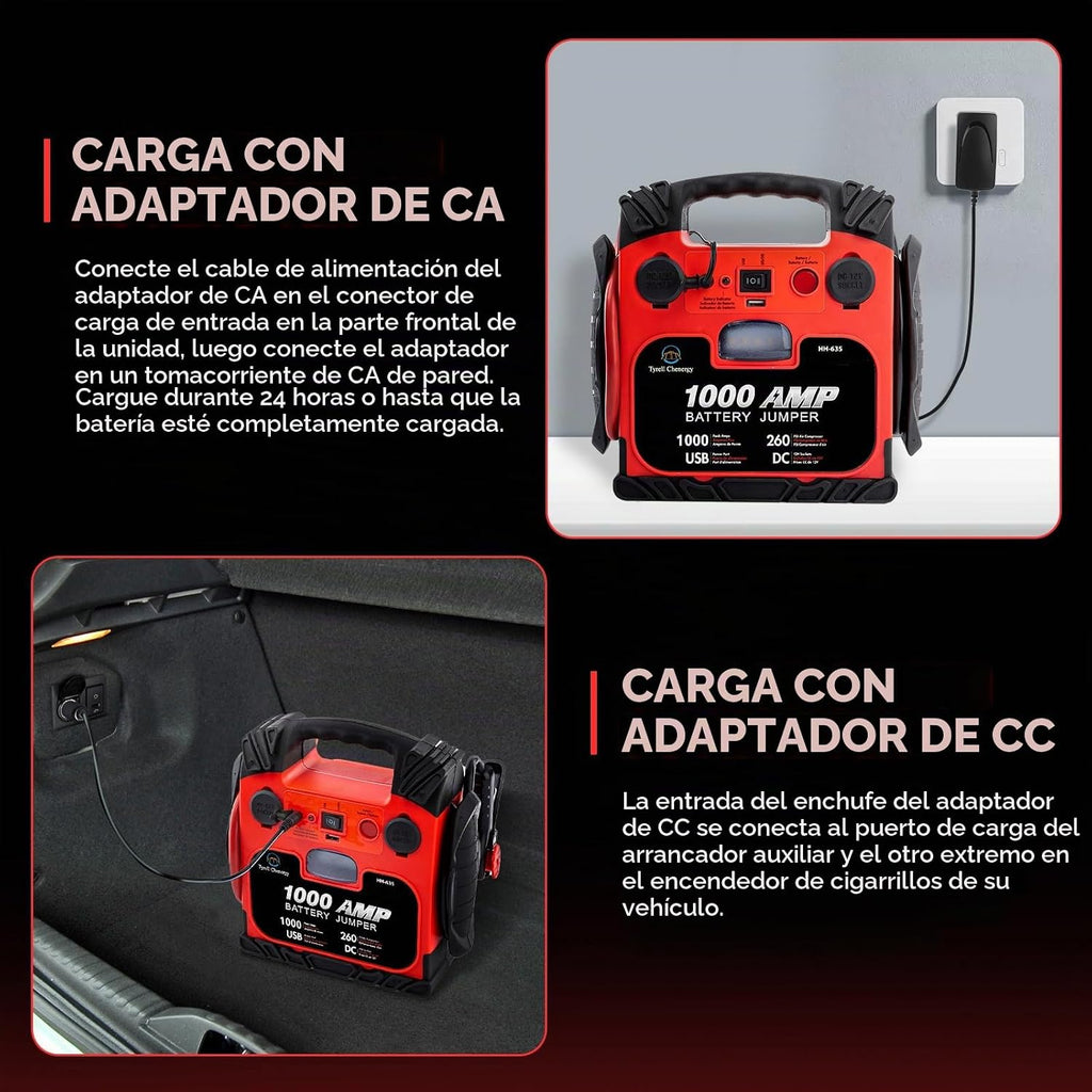 Tyrell Chenergy - Arrancador de batería de coche con compresor de a...