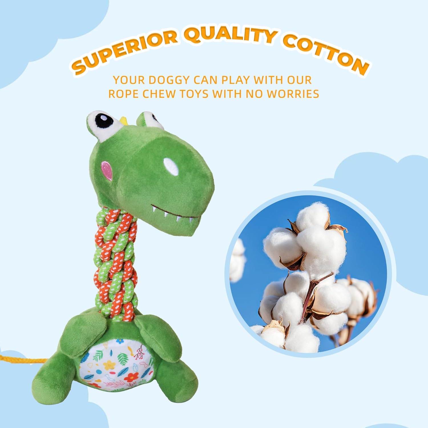DSUMD Knots Twists Juguete para Perros, Juguete de Cuerda Chirriant...