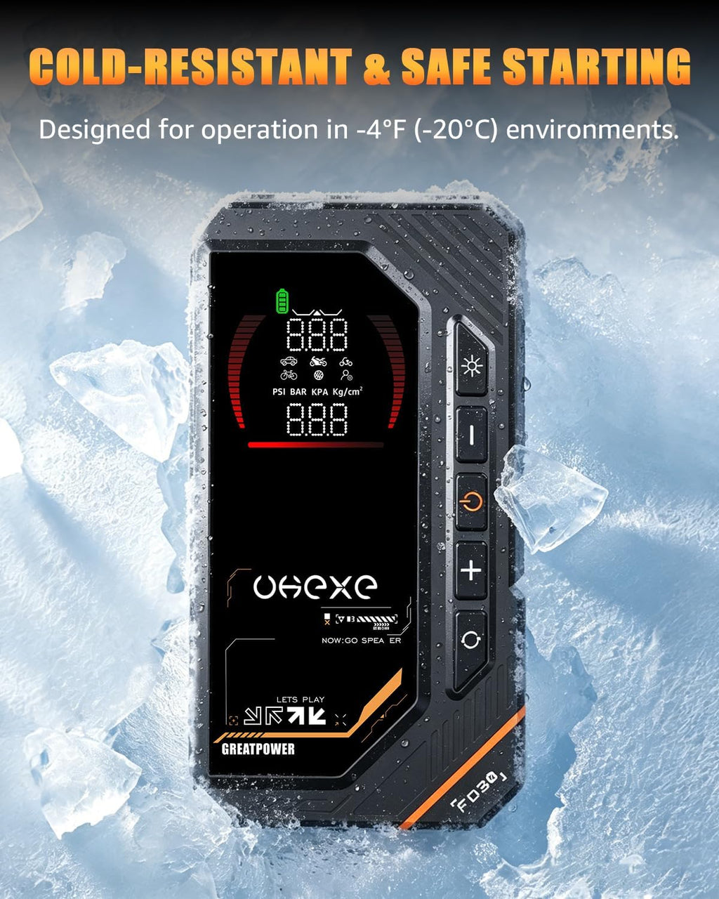 UKEXE Arrancador de salto de 5000 A con compresor de aire de 160 PS...