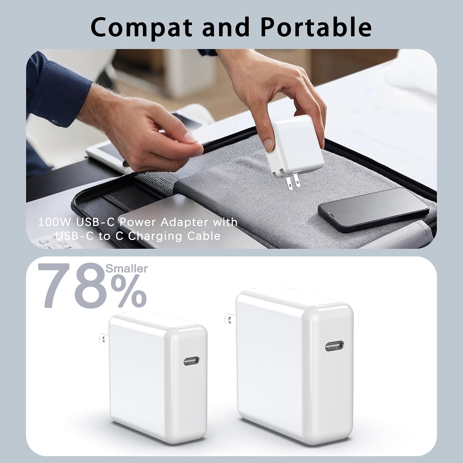 Cargador Mac Book Pro - Cargador USB C de 100 W para laptop compati...