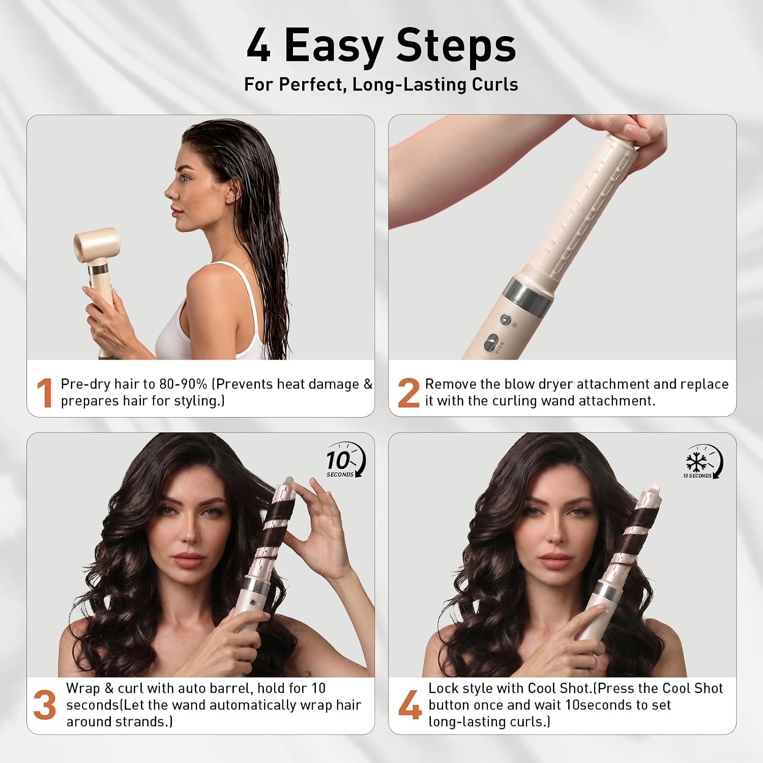 Mythsight StyleVibe - Moldeador de aire 6 en 1 con difusor de pelo,...