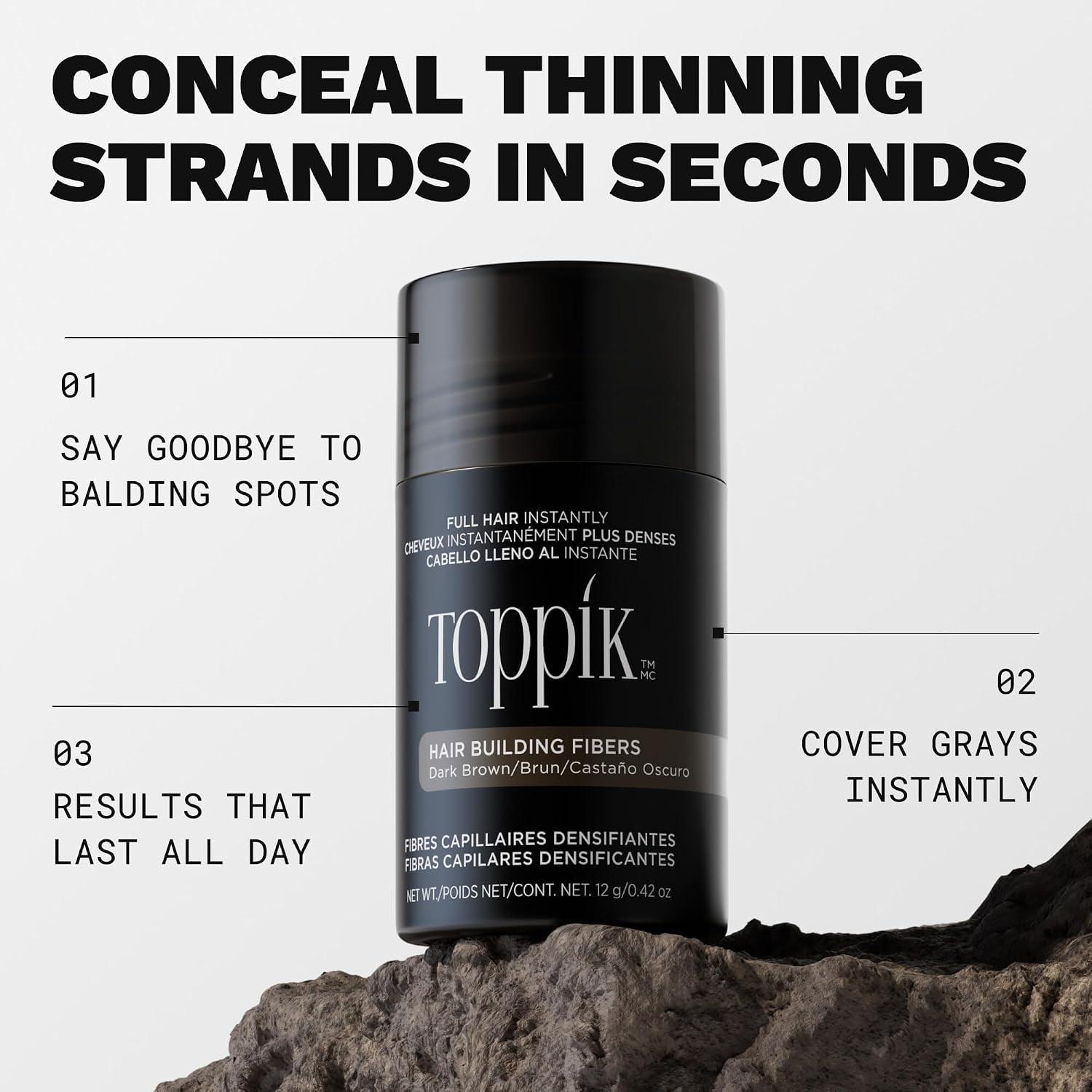 Toppik Hair Building Fibers, rellena el cabello fino o adelgazado a...