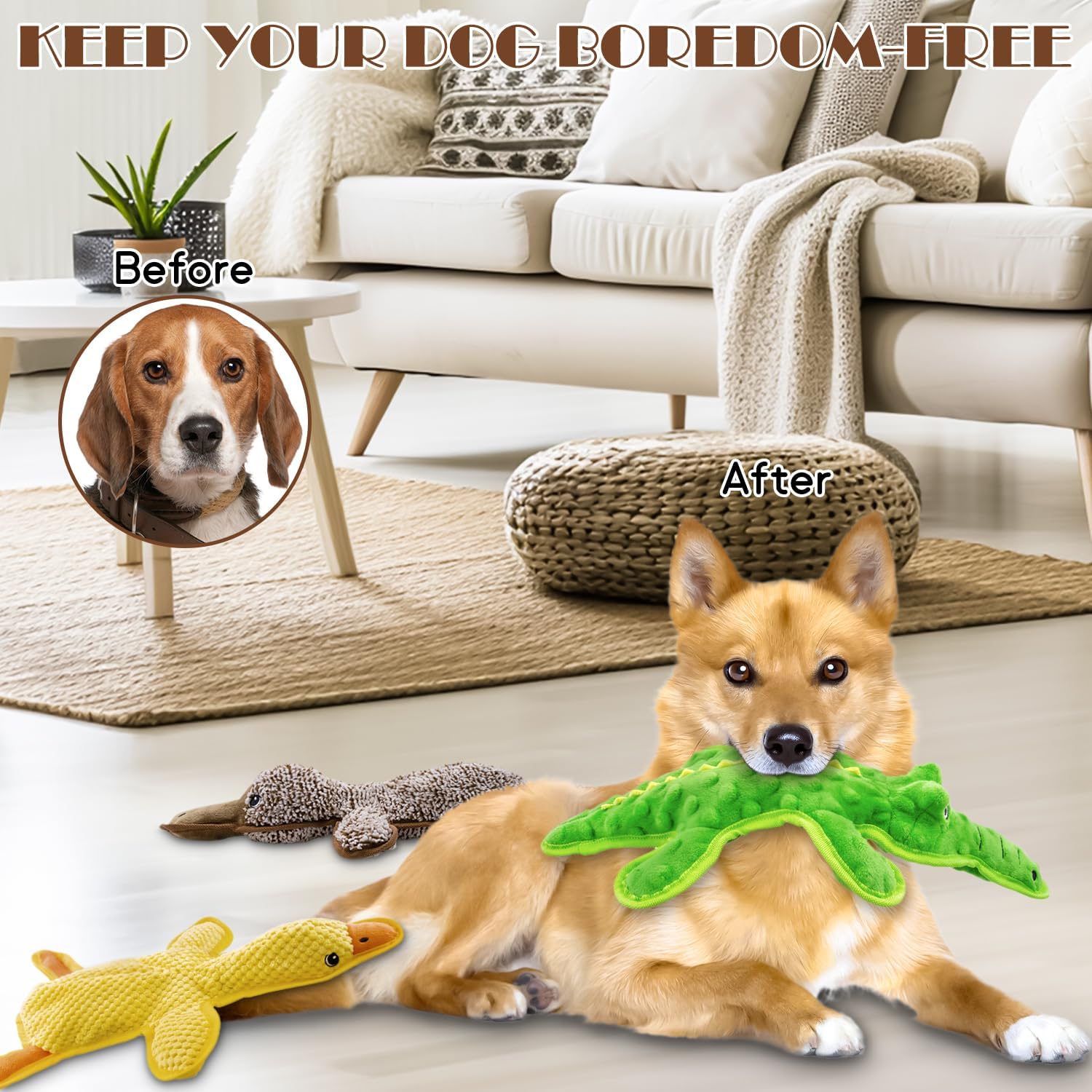 MAOOOOB Juguetes para perros con sonido de chasquido sin relleno -...