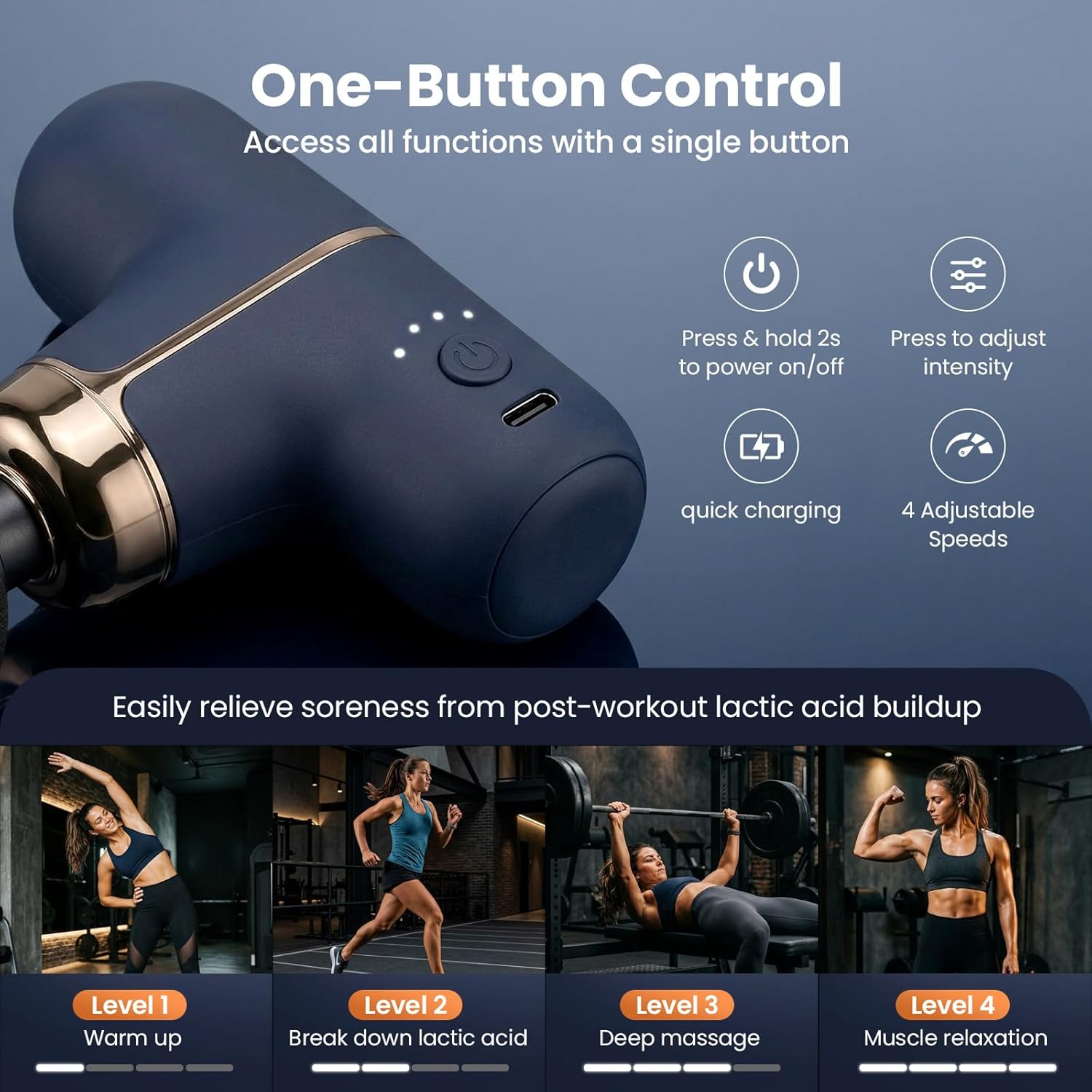 RIKA Mini Massage Gun with 4 Massage Heads, Percussion Deep Tissues...