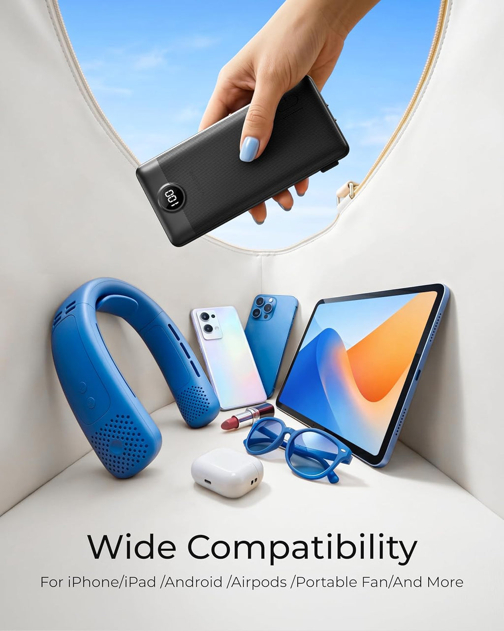 VEGER Cargador portátil para iPhone con cables integrados y enchufe...