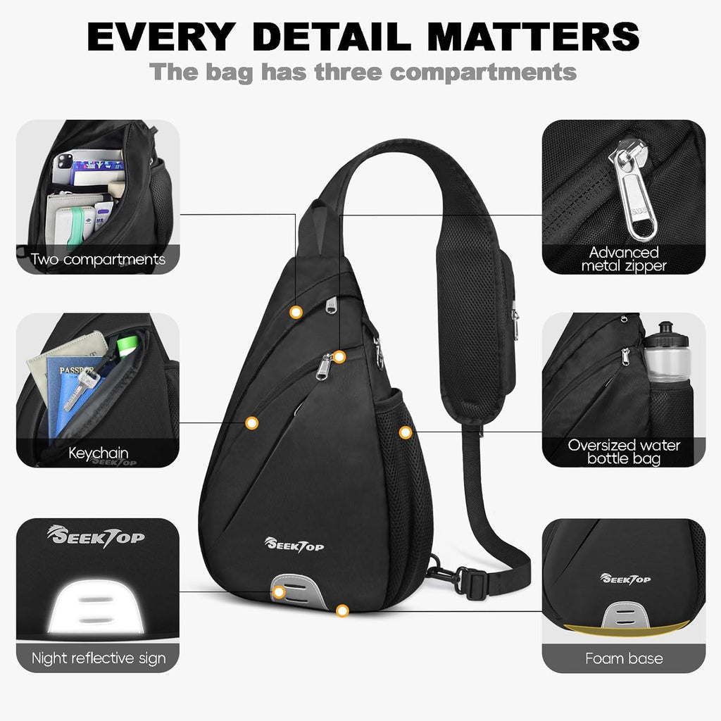 Seektop Bolsa cruzada antirrobo para mujer, con bloqueo RFID, imper...