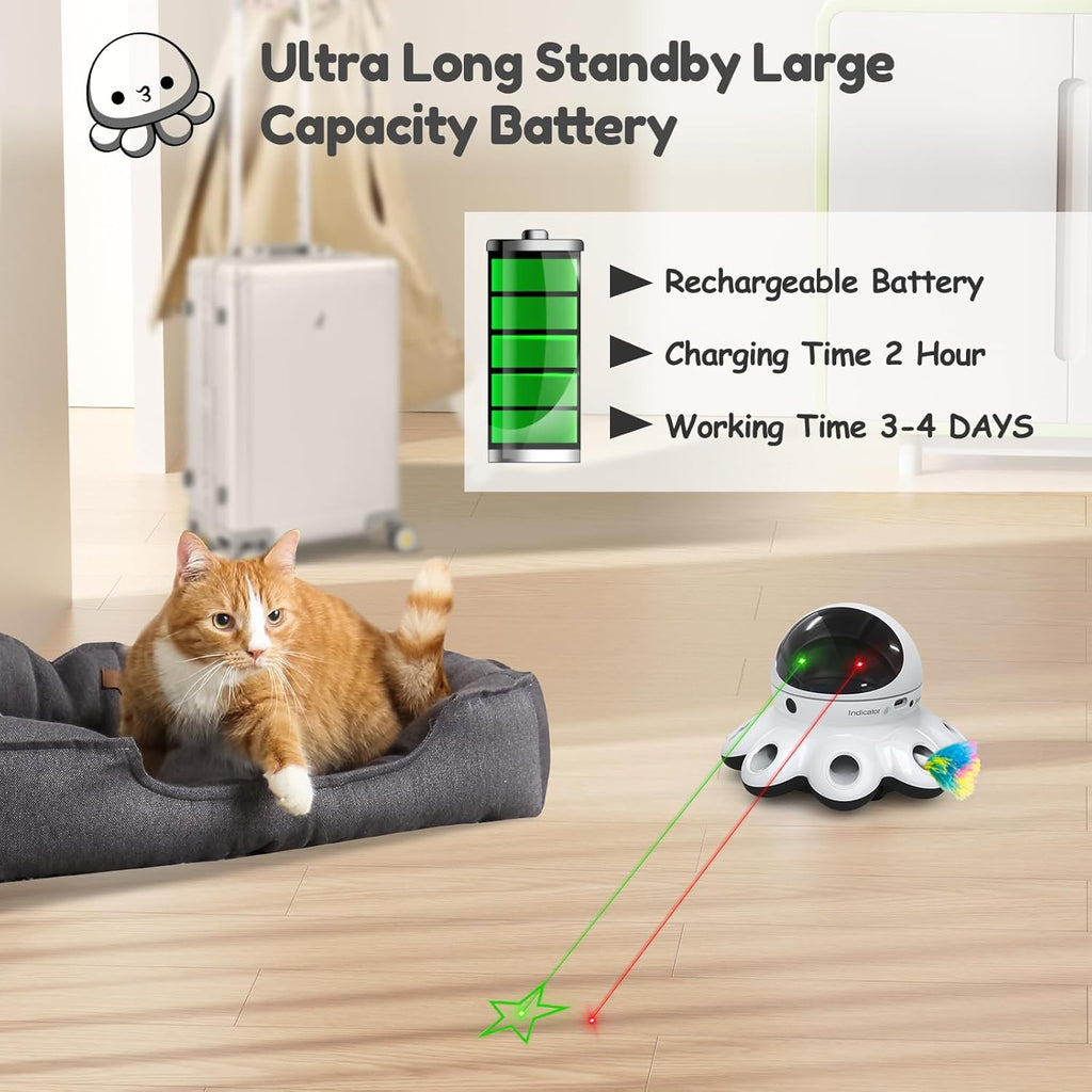 ORSDA Juguete Láser para Gatos, 2 en 1 Interactivo Automático Activ...