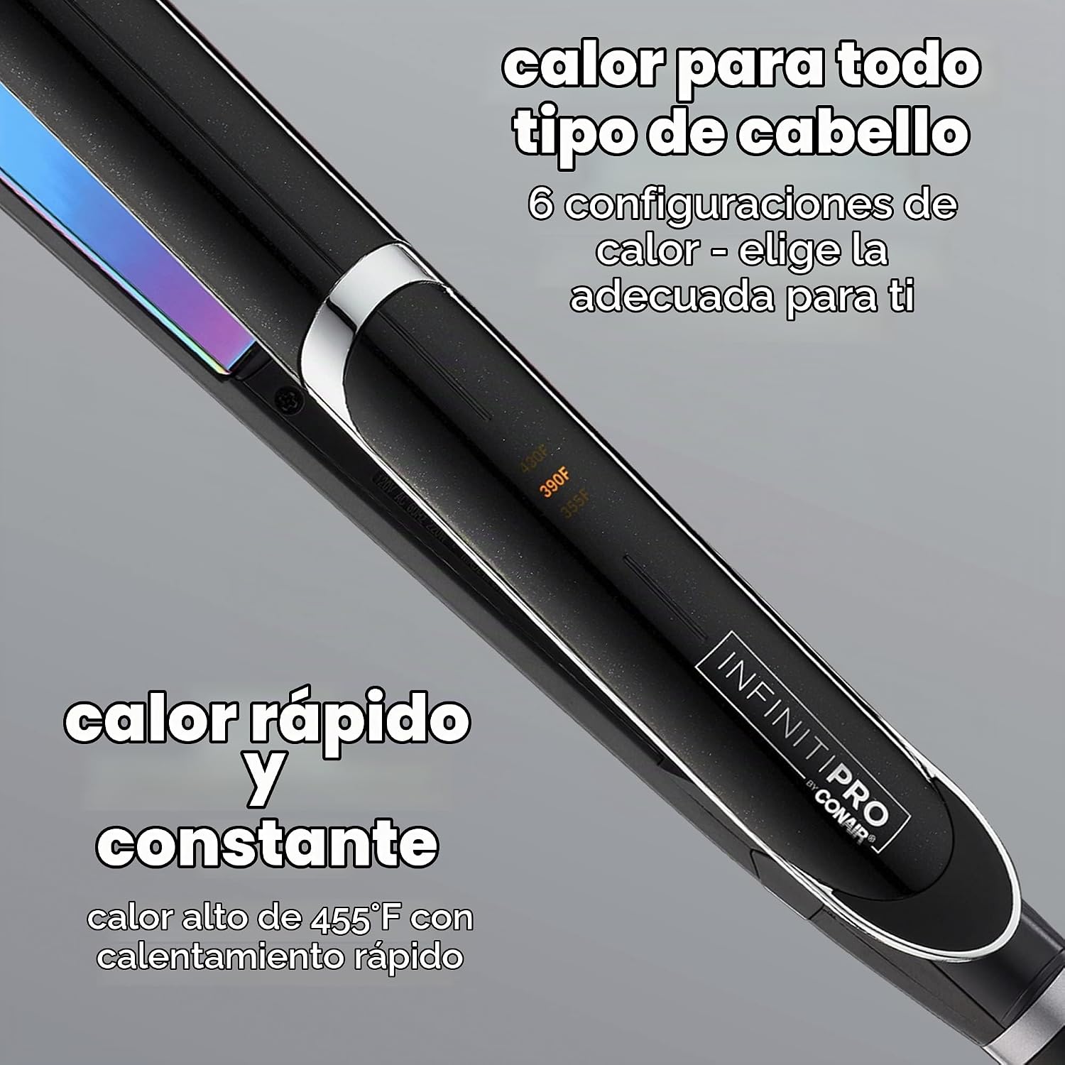 INFINITIPRO DE CONAIR - Plancha para el pelo plana de titanio arcoí...