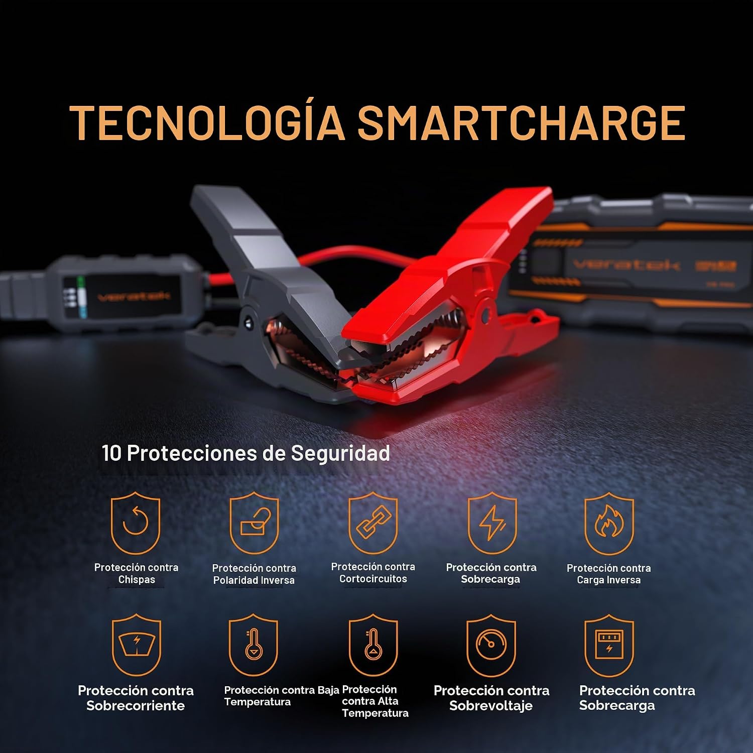 Veratek V8 Pro 3000A - arrancador de batería de coche portátil (8,0...