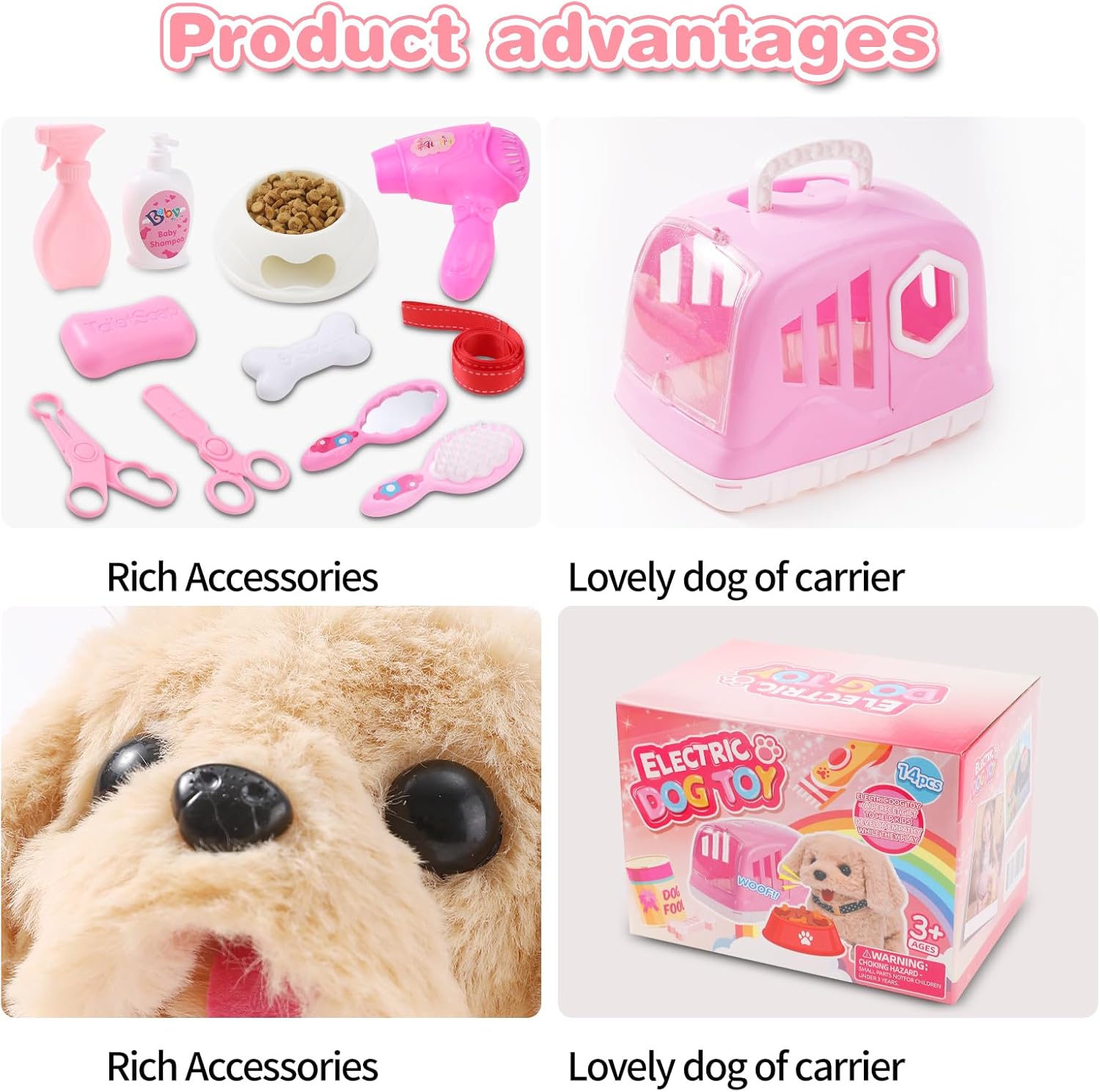 Volmop 14 piezas juguetes para perros para niños, juguete electróni...