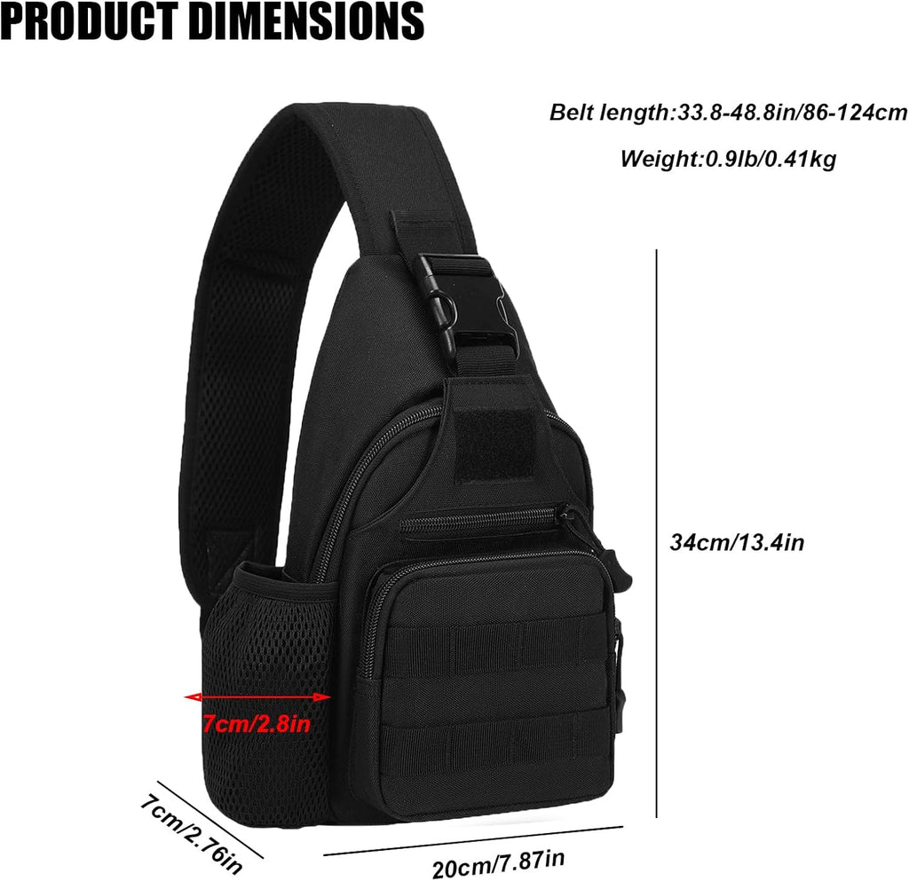 ZHIERNA Mochila Táctica de Bandolera con Soporte para Botella de Ag...