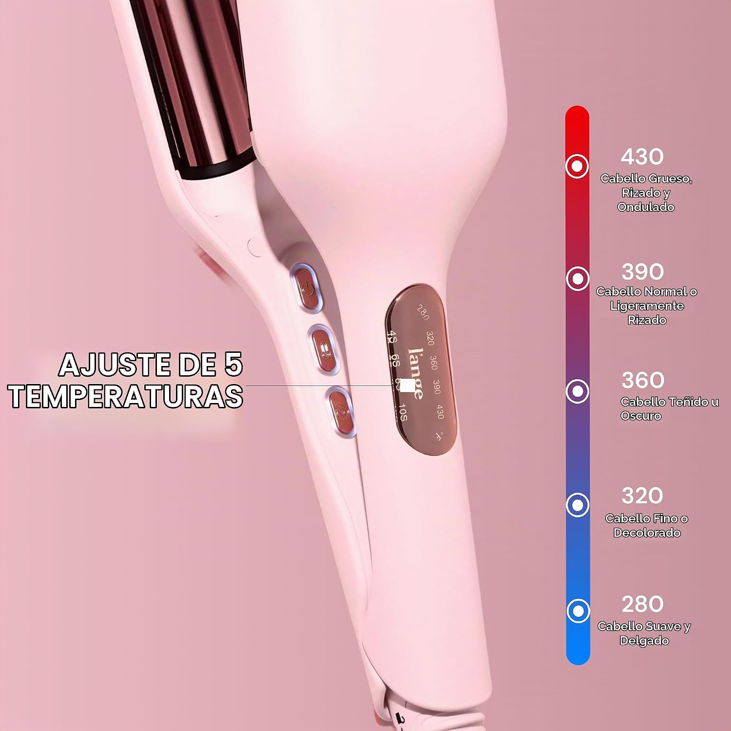 L'ANGE Hair SculptWaver Ondulador de Titanio de Onda Profunda |...
