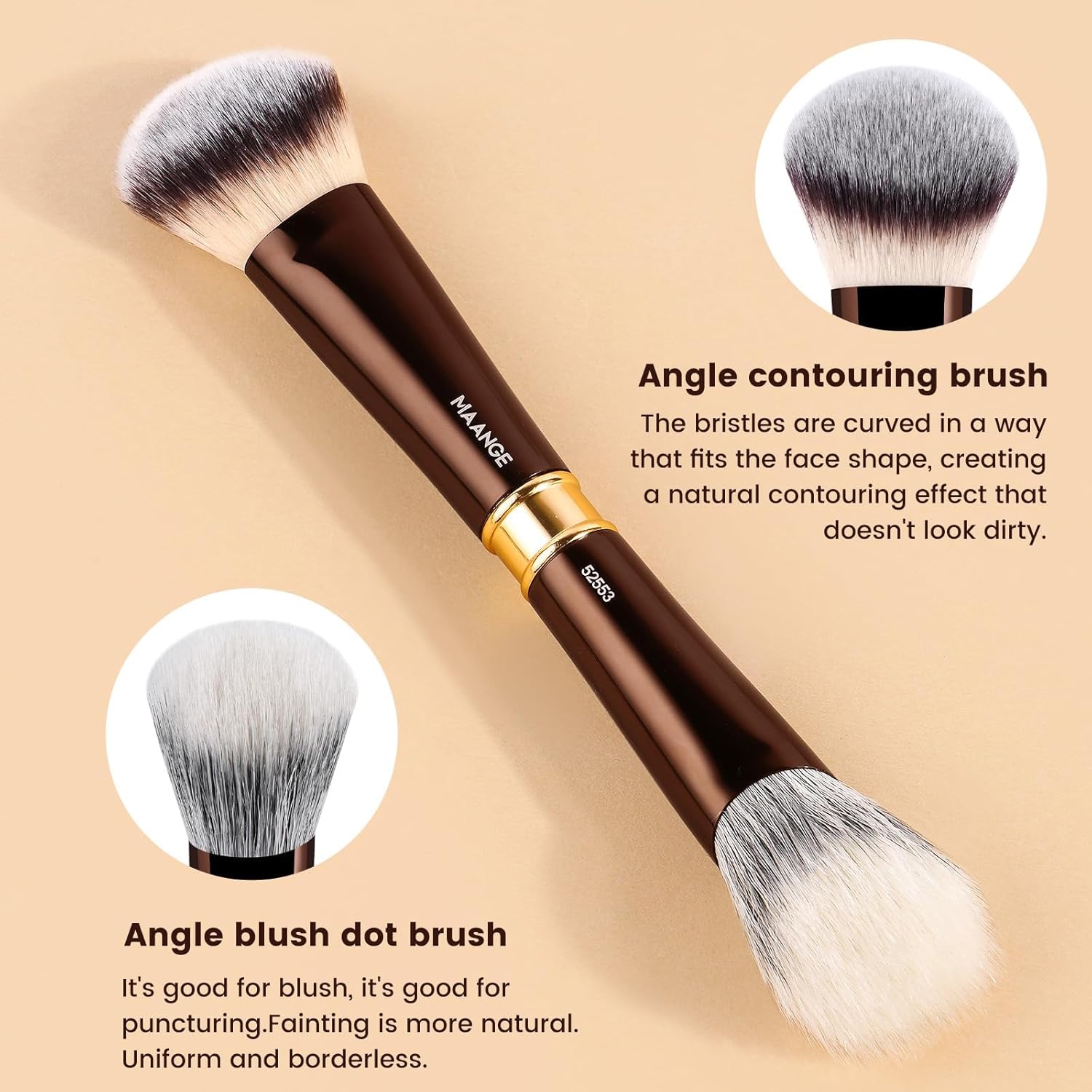 MAANGE Juego de 16 brochas de maquillaje profesionales para base, p...