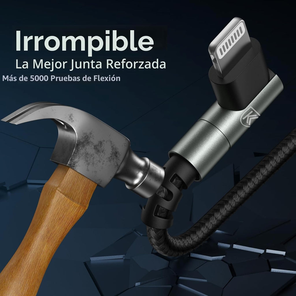 Cargador de iPhone de 90 grados de 6 pies, [certificado Apple MFi],...