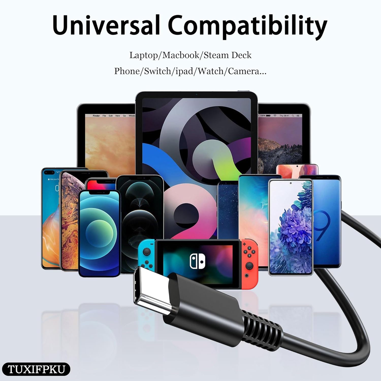 TUXIFPKU Adaptador de corriente USB C de 65 W, cargador rápido de p...