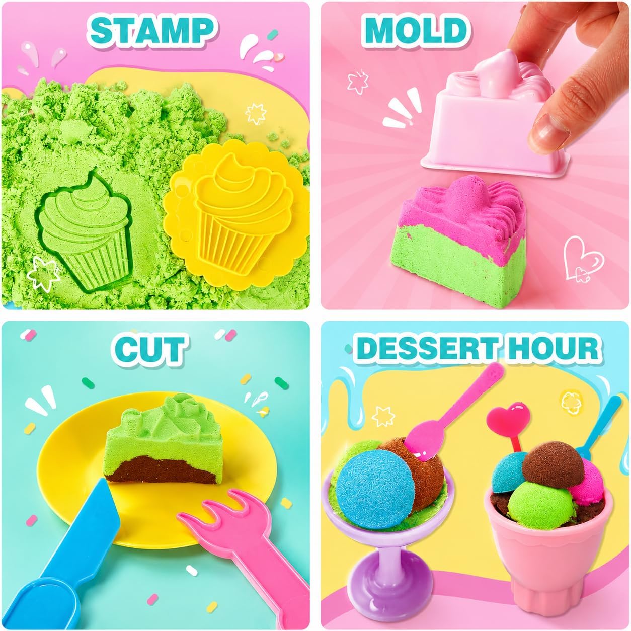 Carolart Cubo sensorial, kit sensorial de helado y pasteles, kit de...