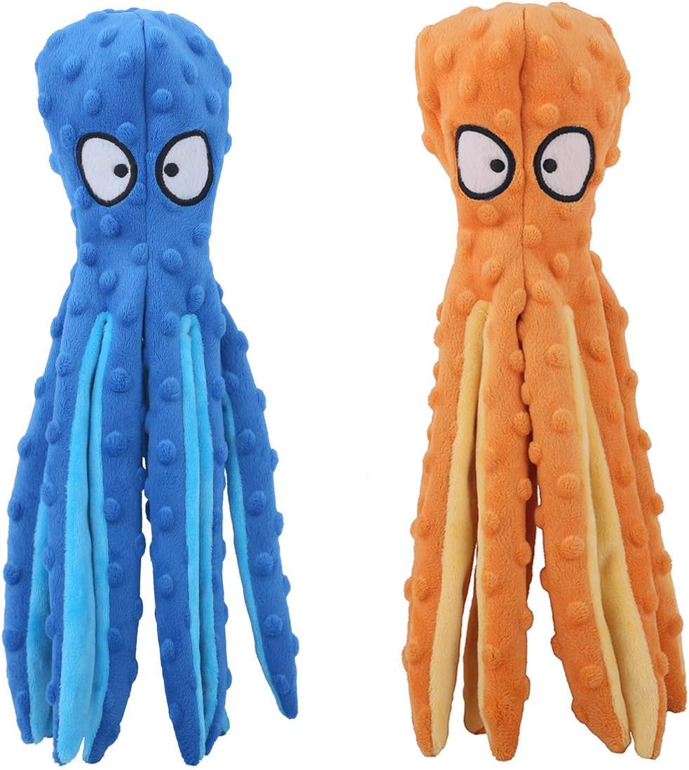 CPYOSN Pulpo - Juguetes chirriantes de felpa para perros, sin relle...