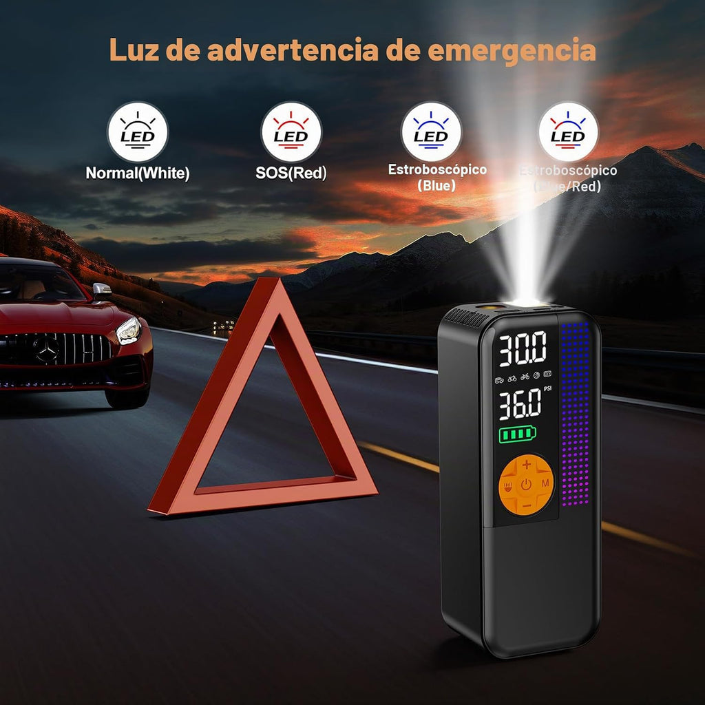 Arrancador de Batería con Compresor de Aire, 5500A Reforzador de Ba...