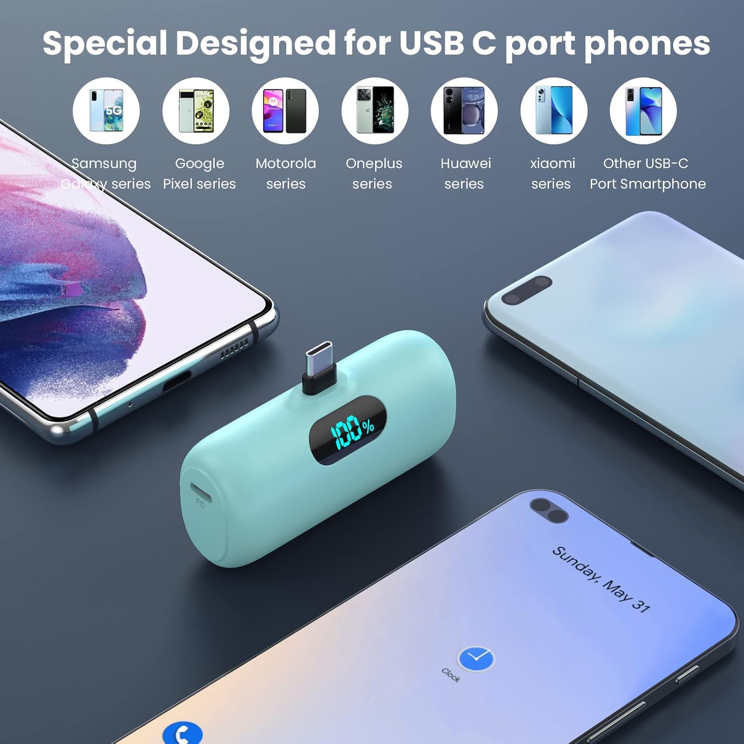 Feob Cargador Portátil Mini 5000mAh Banco de Energía, Cargador Port...