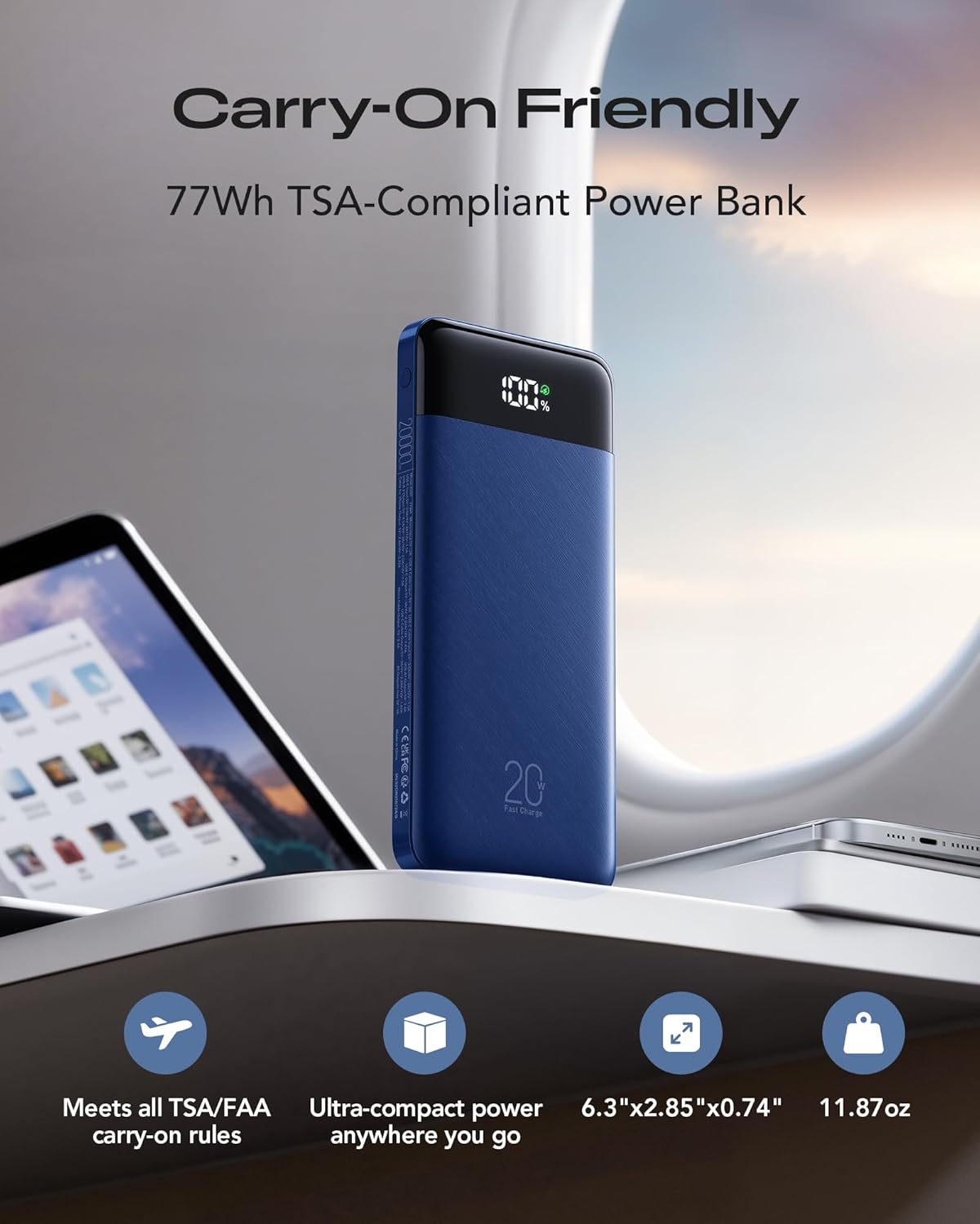 Orfeika Banco de Energía de 20000mAh con Carga Rápida, Cargador Por...