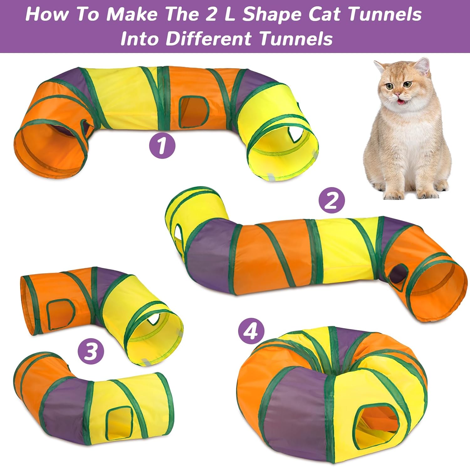 Retro Shaw 33 Piezas Juguetes para Gatos con Túneles, Juguetes Inte...