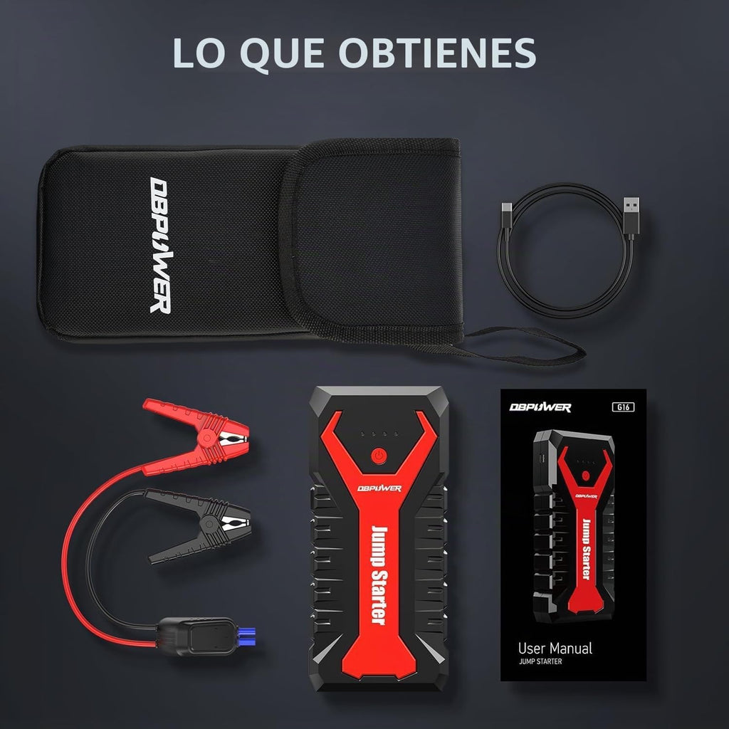 DBPOWER Arrancador portátil para coche de 5000A\/80.66Wh, para moto...