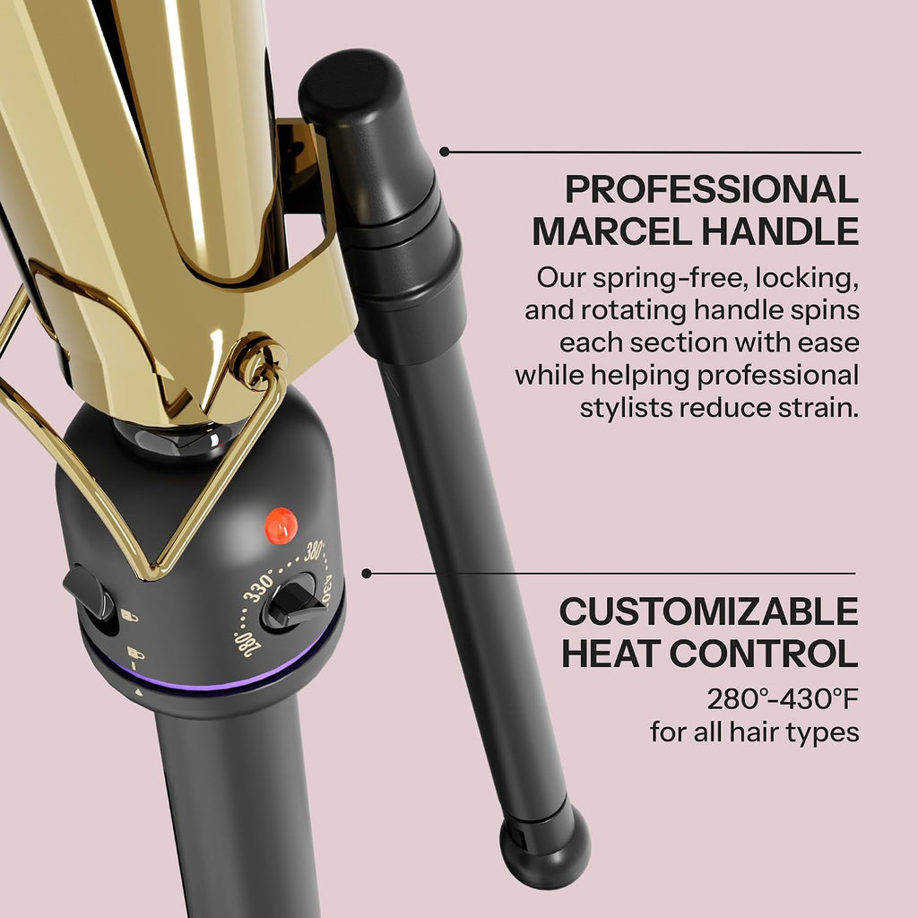 Hot Tools Pro Artist Plancha Marcel de Oro 24K | Rizos Duraderos, O...