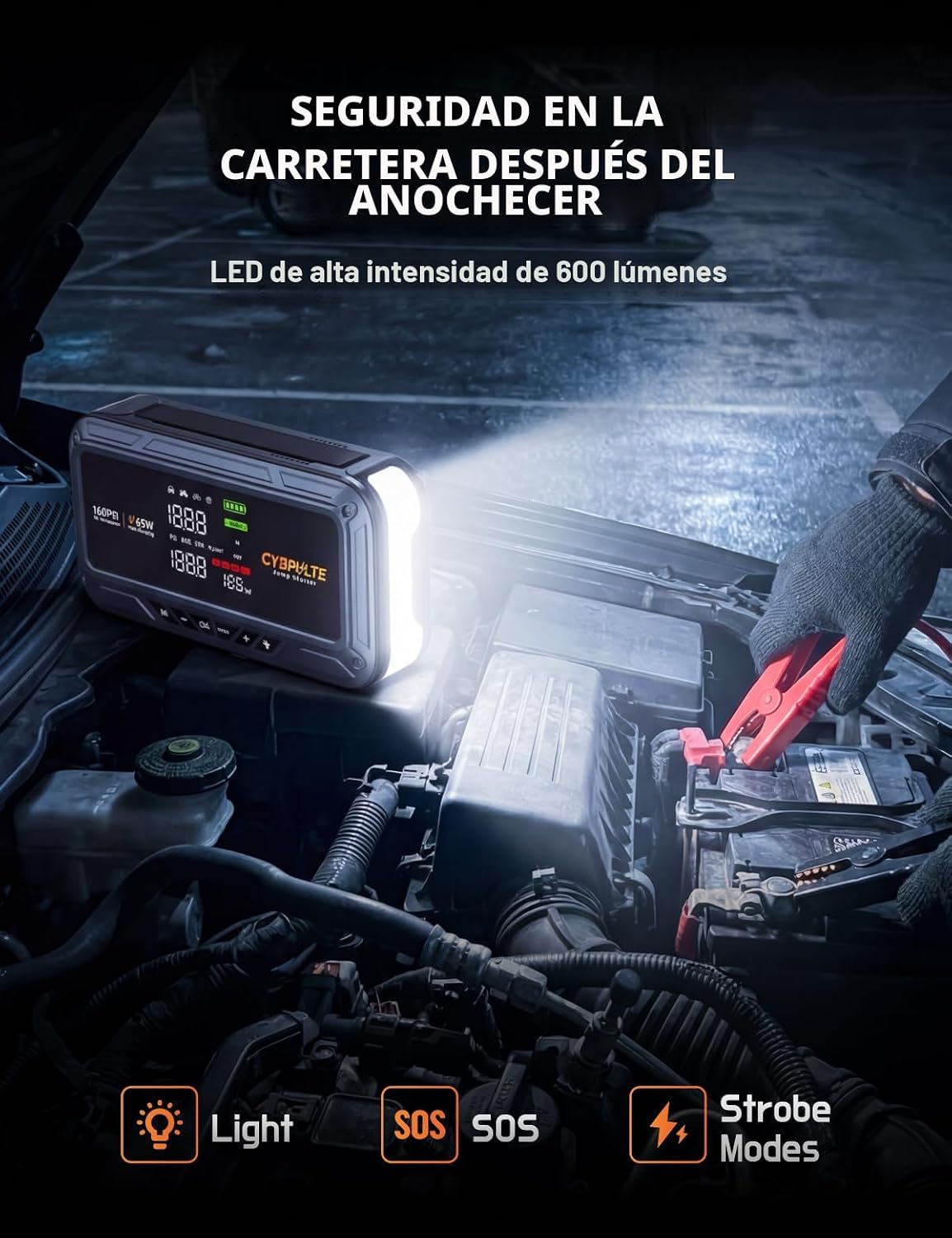 CYBPULTE Arrancador con compresor de aire 8000A 160 PSI, 65W USB-C...