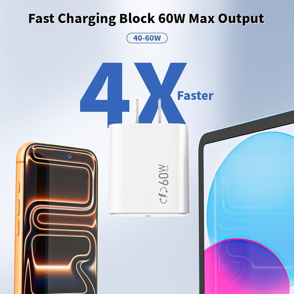 Cargador rápido USBC de 40-60 W, carga rápida para iPhone 17, [paqu...