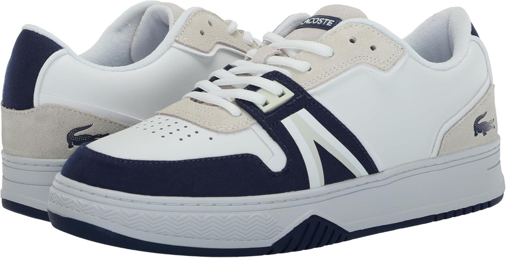Lacoste Tenis L001 para hombre, blanco\/azul marino, 12