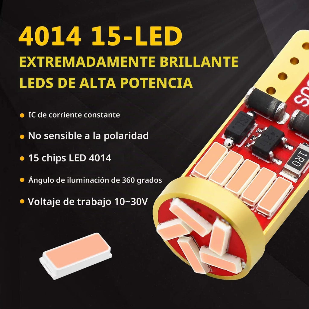 PHINLION 194 Bombilla LED Súper Brillante Púrpura Rosa 4014 Chipset...