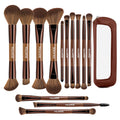 MAANGE Juego de 13 brochas de maquillaje de base con bolsa, brochas...