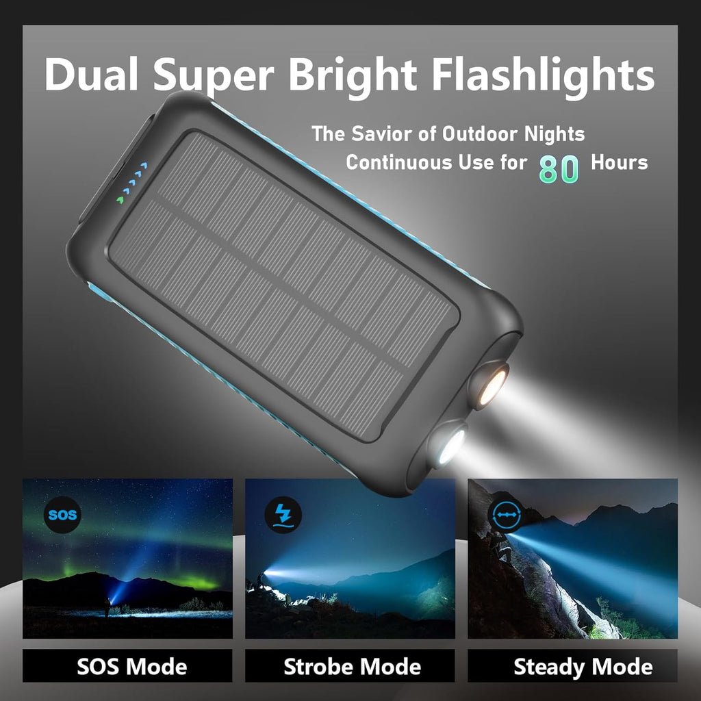 Banco de energía con cargador solar de 49800mAh portátil de carga r...