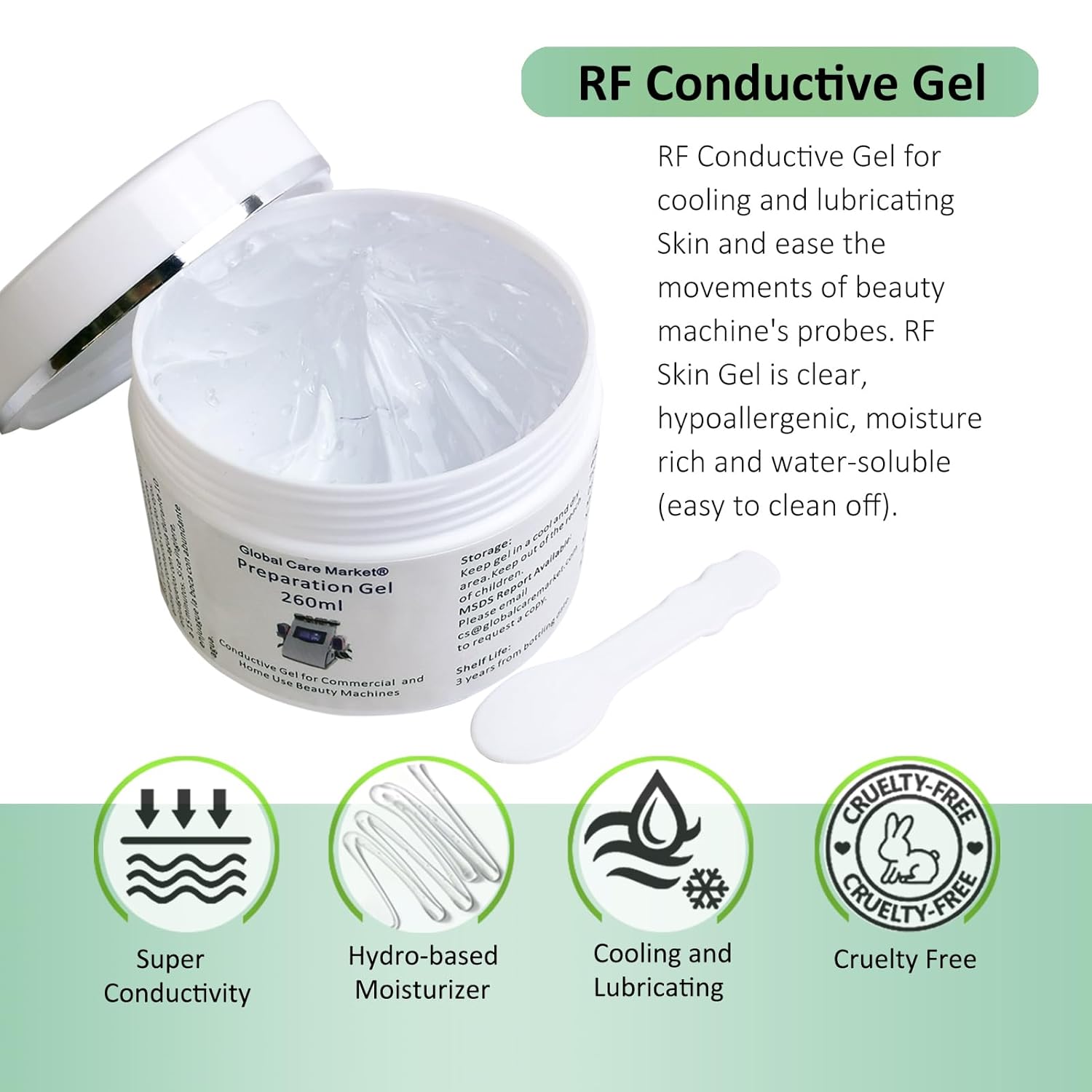 Gel conductor RF con ácido hialurónico para dispositivo facial de m...