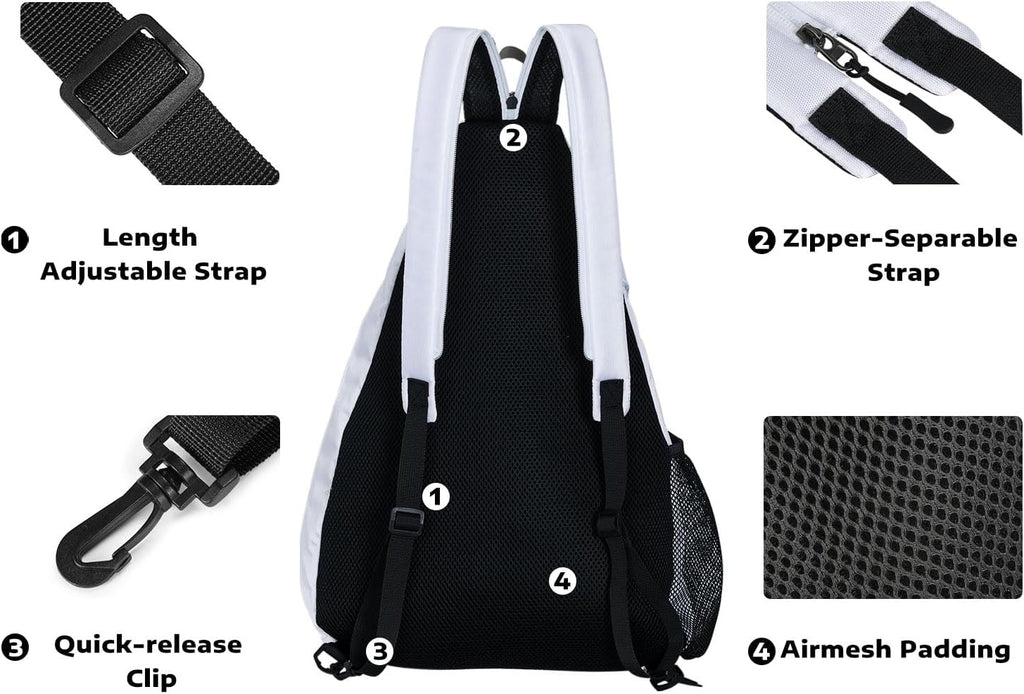 A11N SPORTS Bolsa de Pickleball, Bandolera Reversible con Correa Cr...