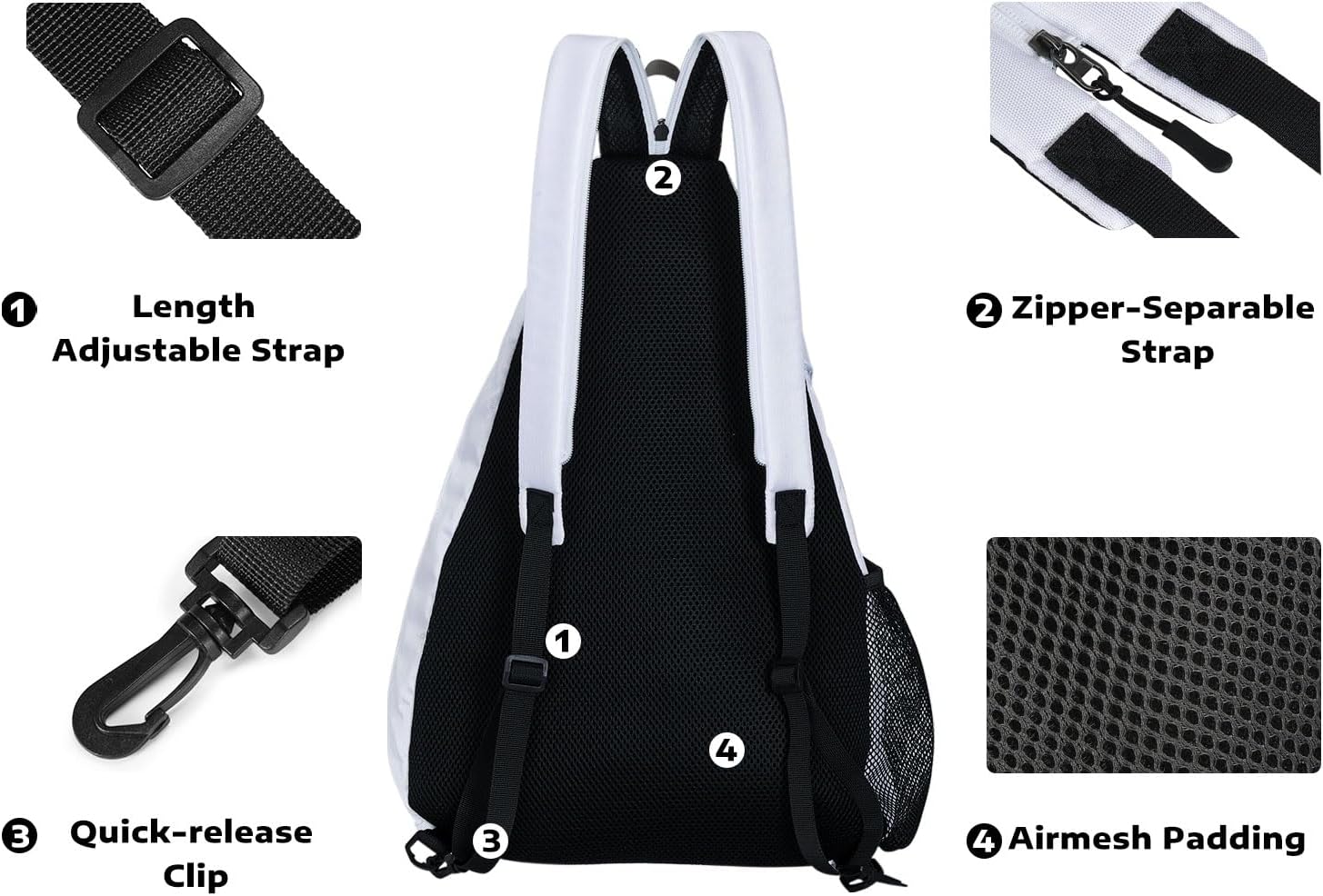 A11N SPORTS Bolsa de Pickleball, Bandolera Reversible con Correa Cr...