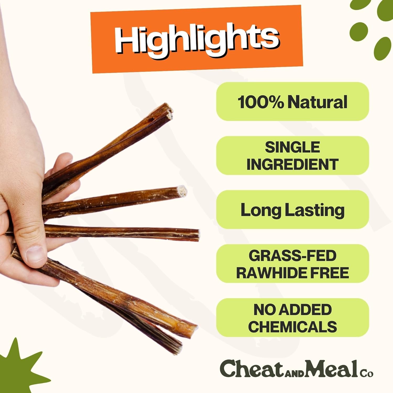 Cheat and Meal Co Bully Sticks para perros pequeños, juguetes masti...