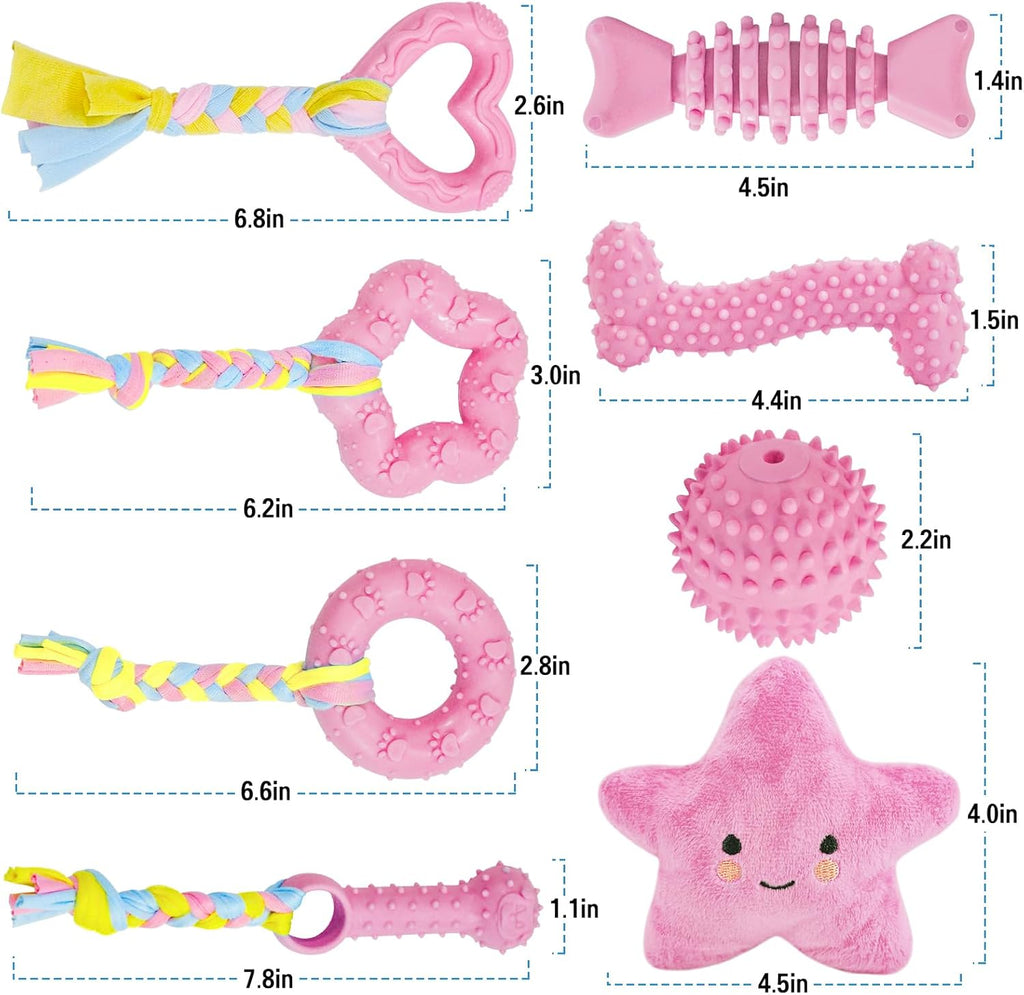 MRSOHRET Juguetes para cachorros, paquete de 8 juguetes masticables...