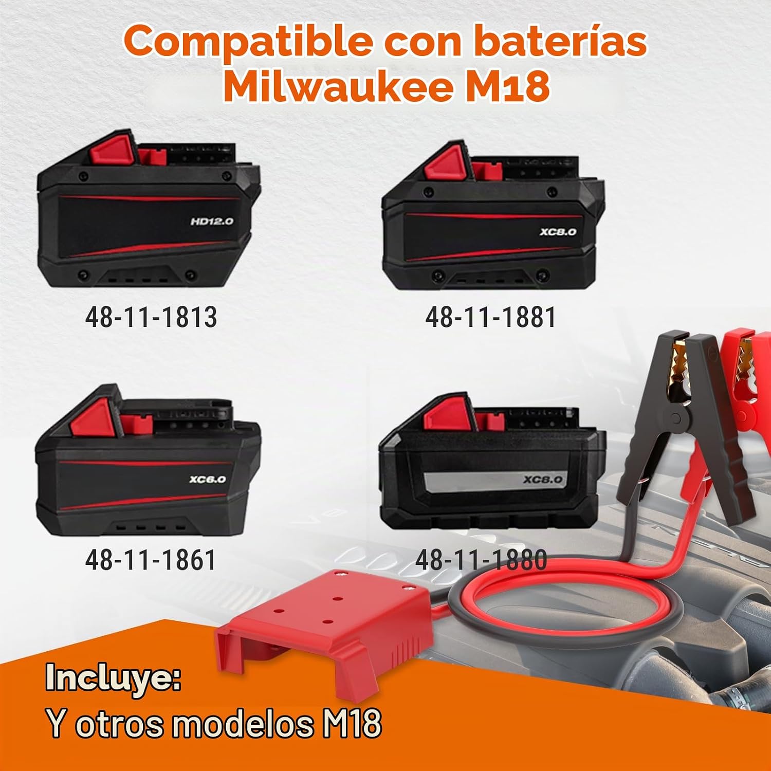 Mayspare Cables de puente para auto con adaptador compatible con ba...
