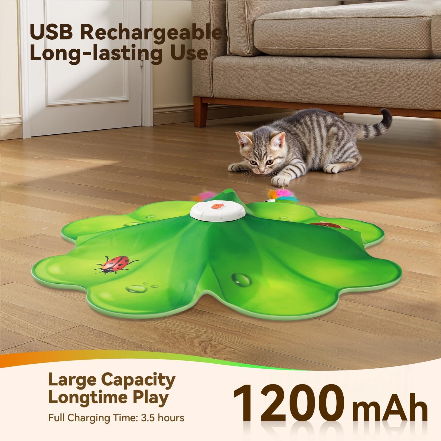 FEELNEEDY Juguetes recargables para gatos, Juego de Escondite 2 en...
