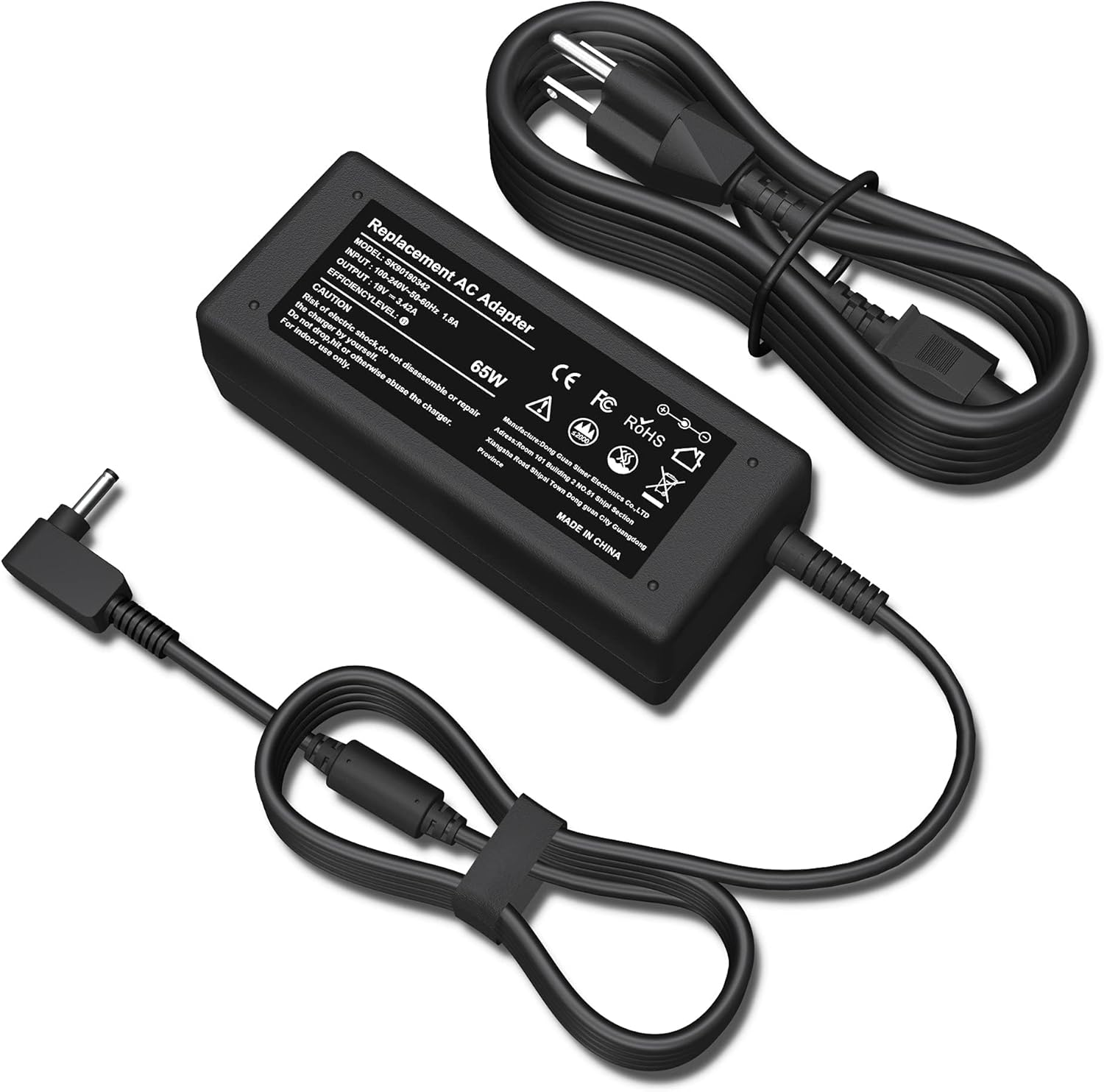 Adaptador de CA de 19V 3.42A 65W Cargador para portátil Acer Chrome...