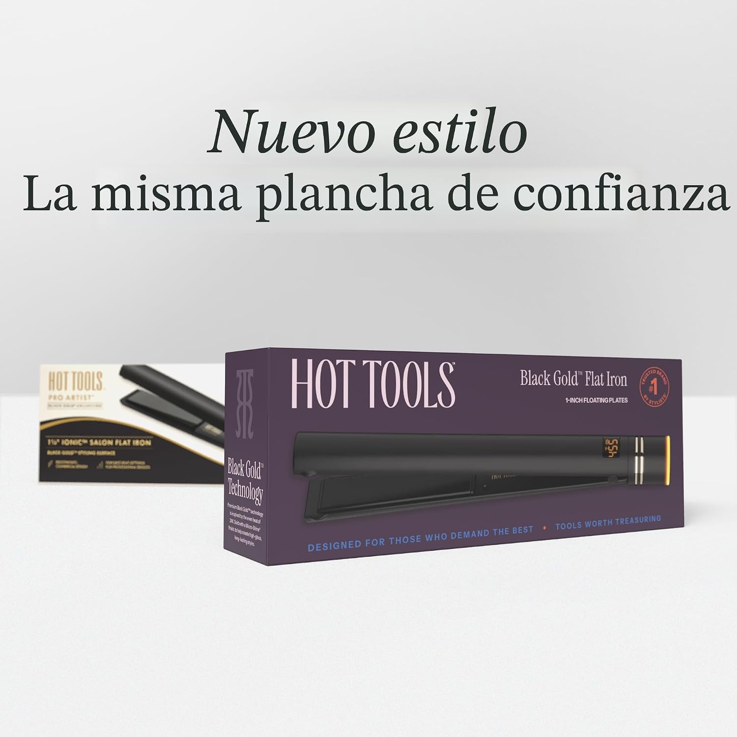 HOT TOOLS Pro Artist - Plancha plana iónica de oro negro de 1 1\/4...