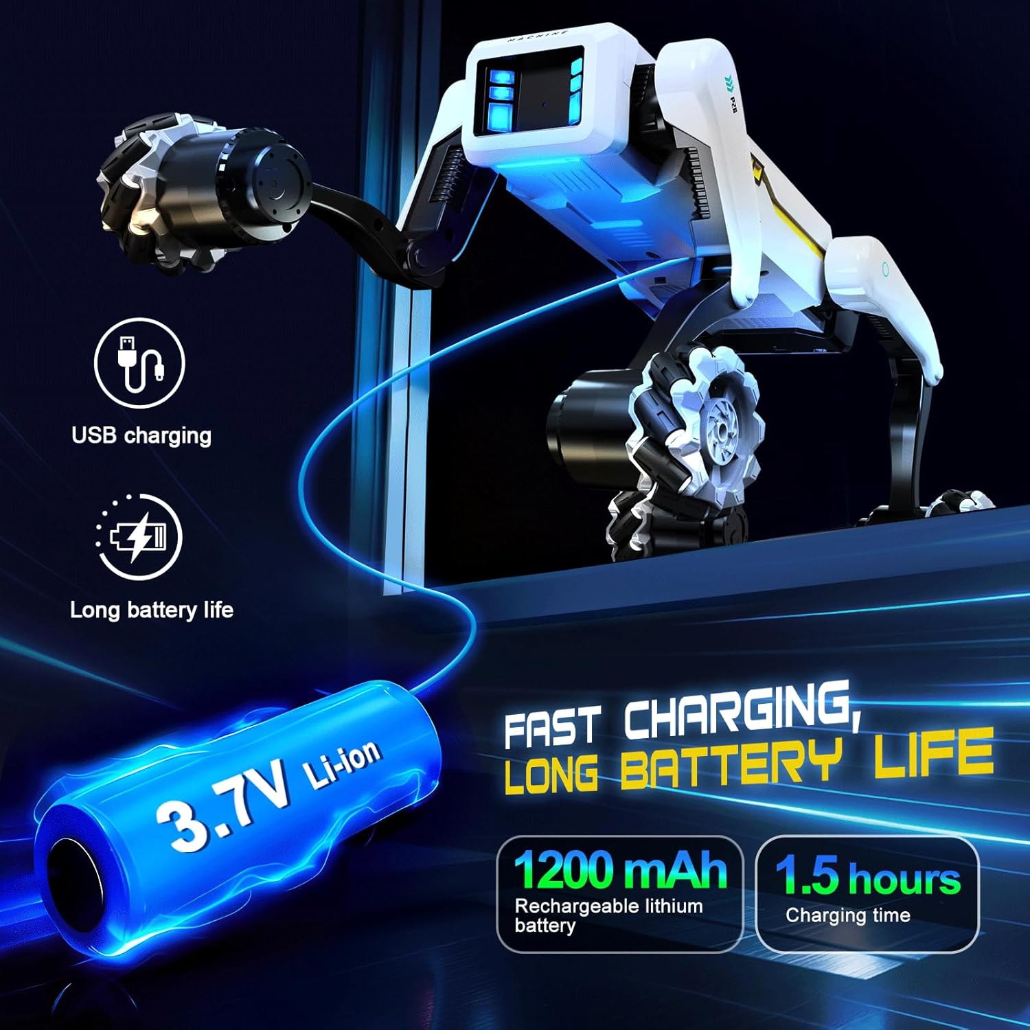Perro robot inteligente con ruedas, más de 30 acciones biónicas, vo...