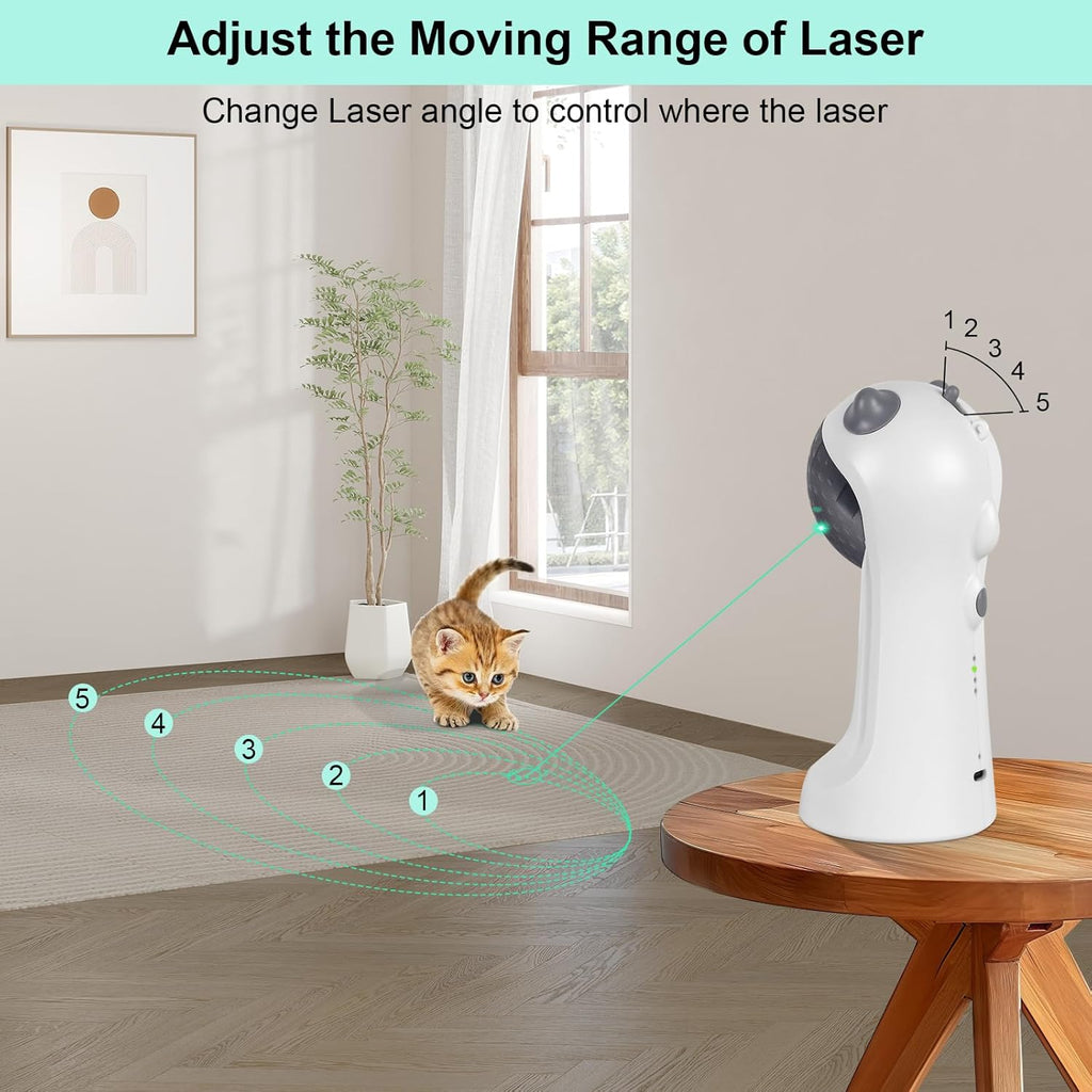 TBTeek Juguete para gatos activado por movimiento, luz verde, recar...