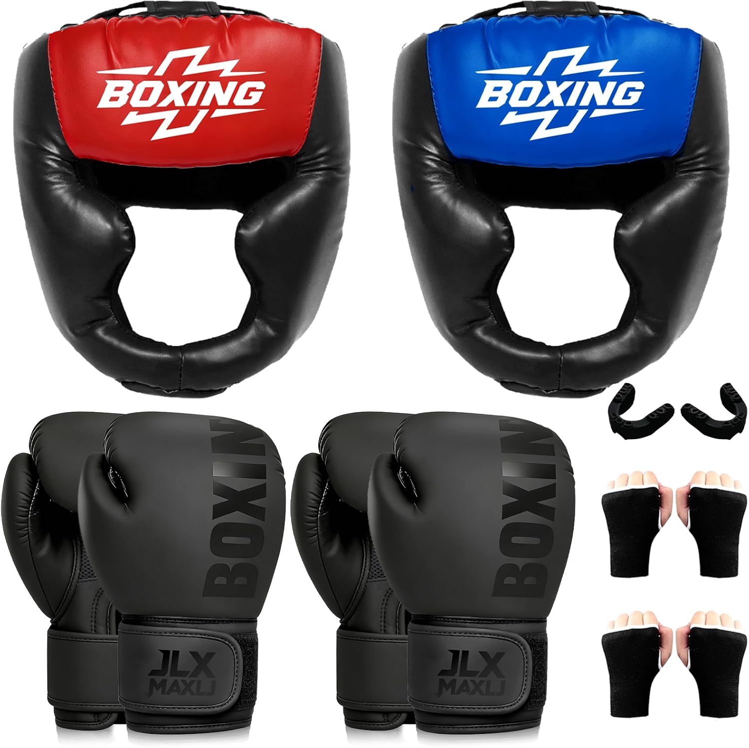 Protector de cabeza de Sparring con guantes, 8 piezas - Casco de se...