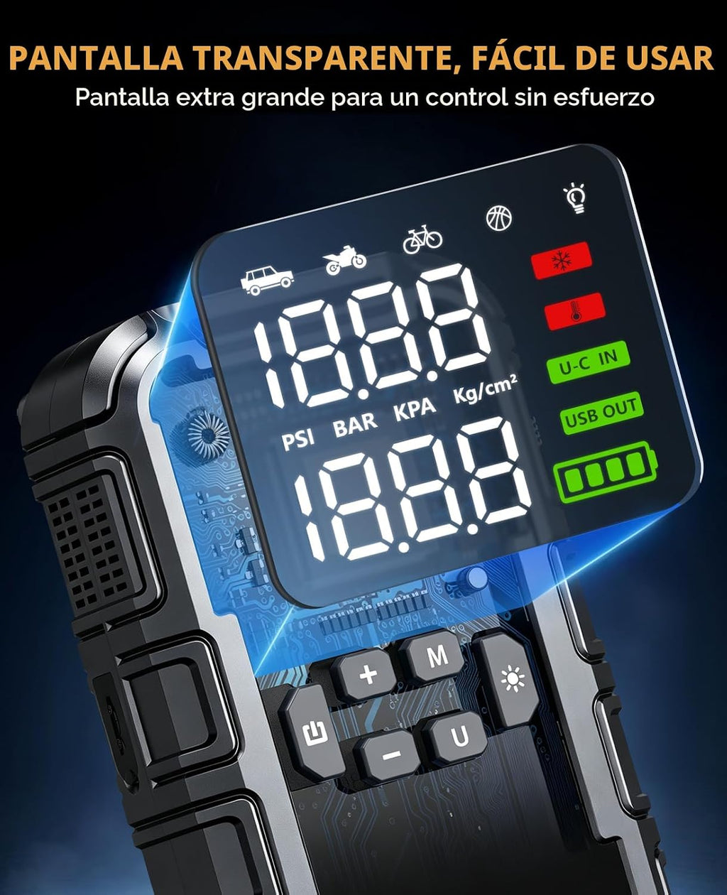 Arrancador de batería de coche de 8000 A con compresor de aire de 1...