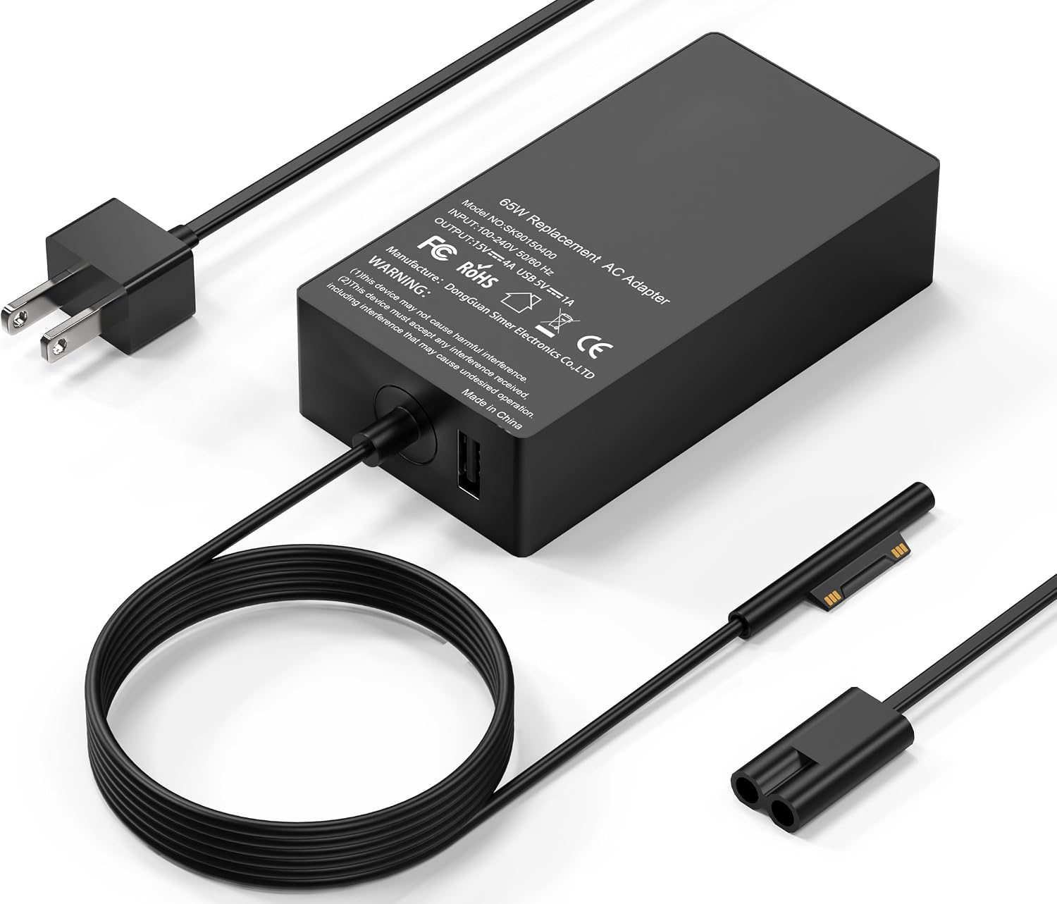 COWOOGMZ Cargador Surface Pro de 65 W compatible con Microsoft Surf...