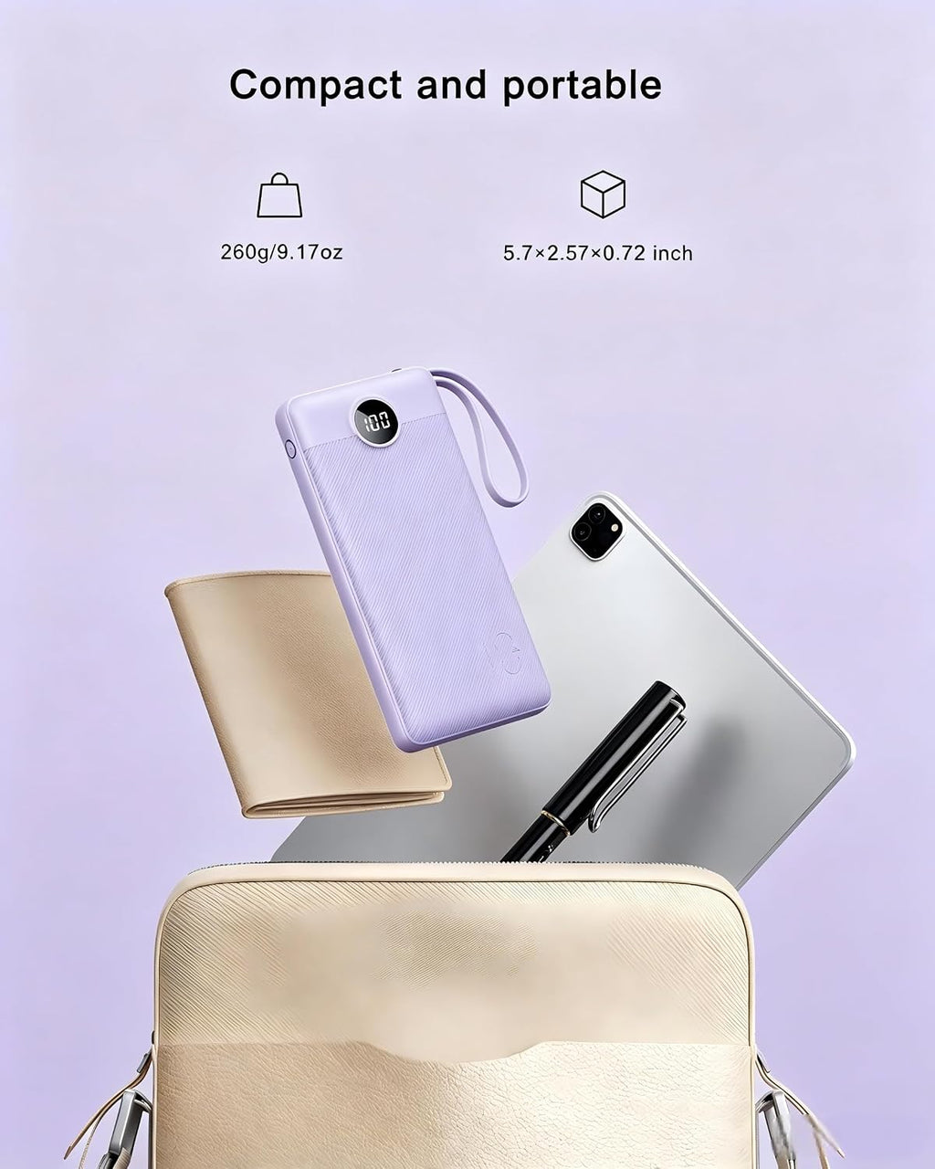 VRURC Cargador Portátil Power Bank, Paquete de Batería de 10000mAh...