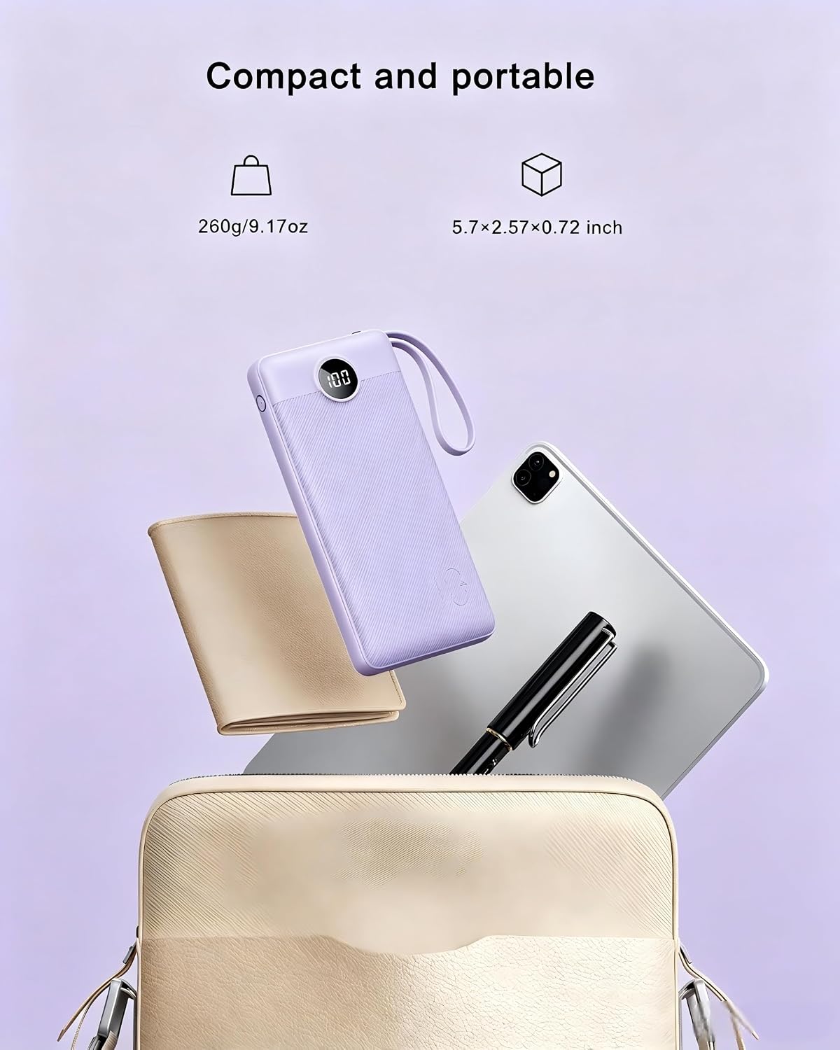 VRURC Cargador Portátil Power Bank, Paquete de Batería de 10000mAh...