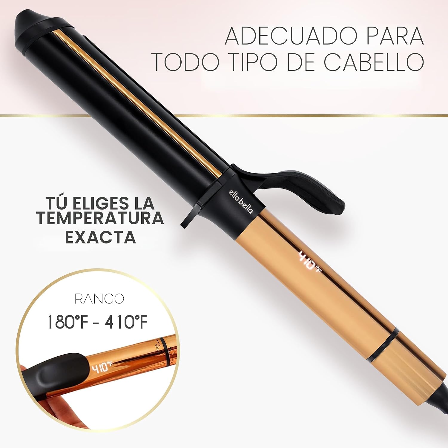 ELLA BELLA® Rizador de pelo de 1.5" \u2022 Rizador de pelo prof...